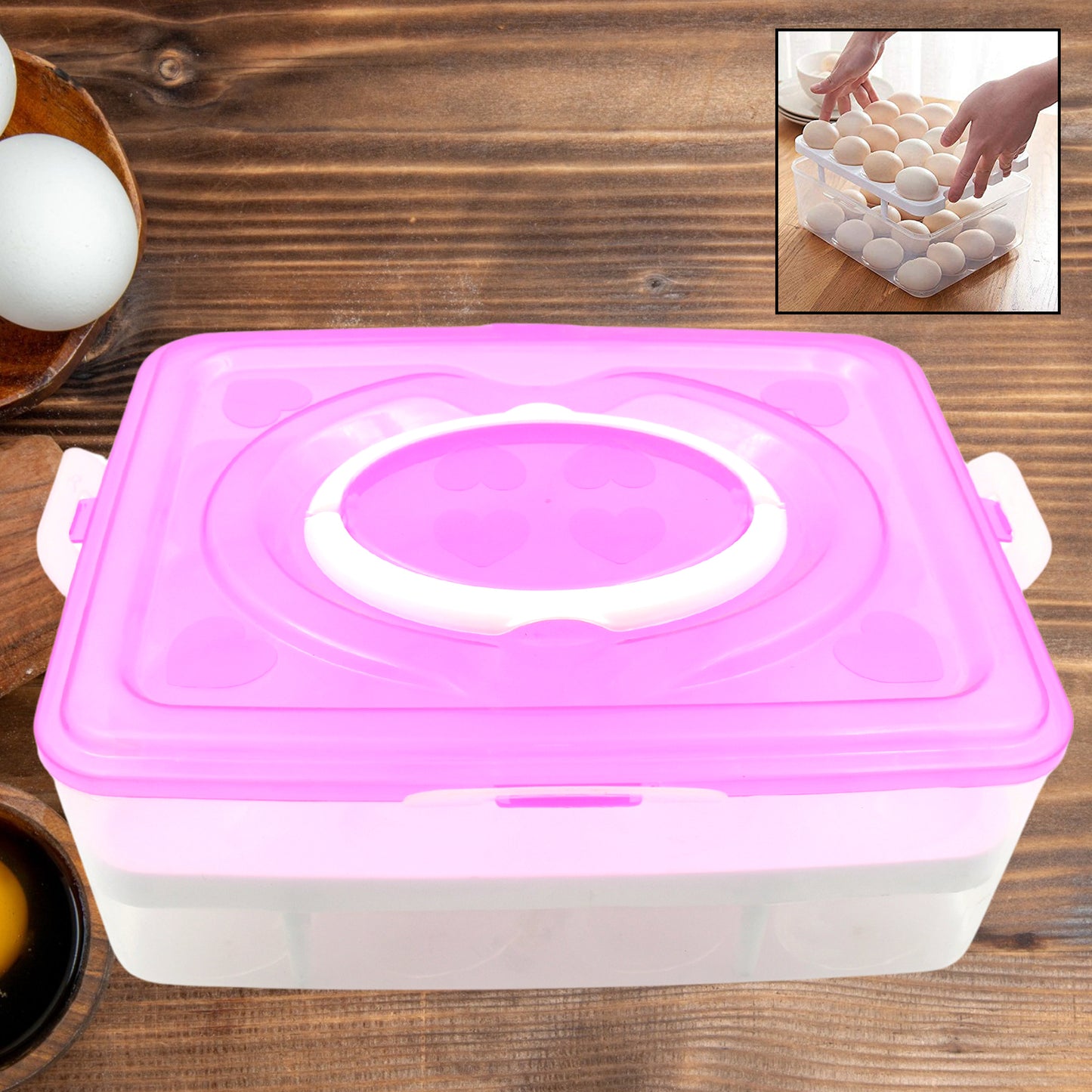 Egg Tray With Lid & Handle (1 Pc ) - warehousetech13