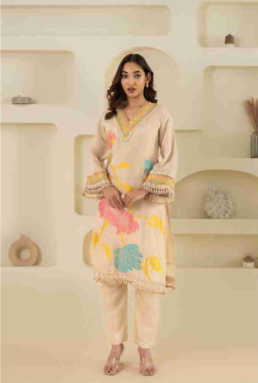 Bahaar Brocade Kurti Neck Designs With Pants - warehousetech13