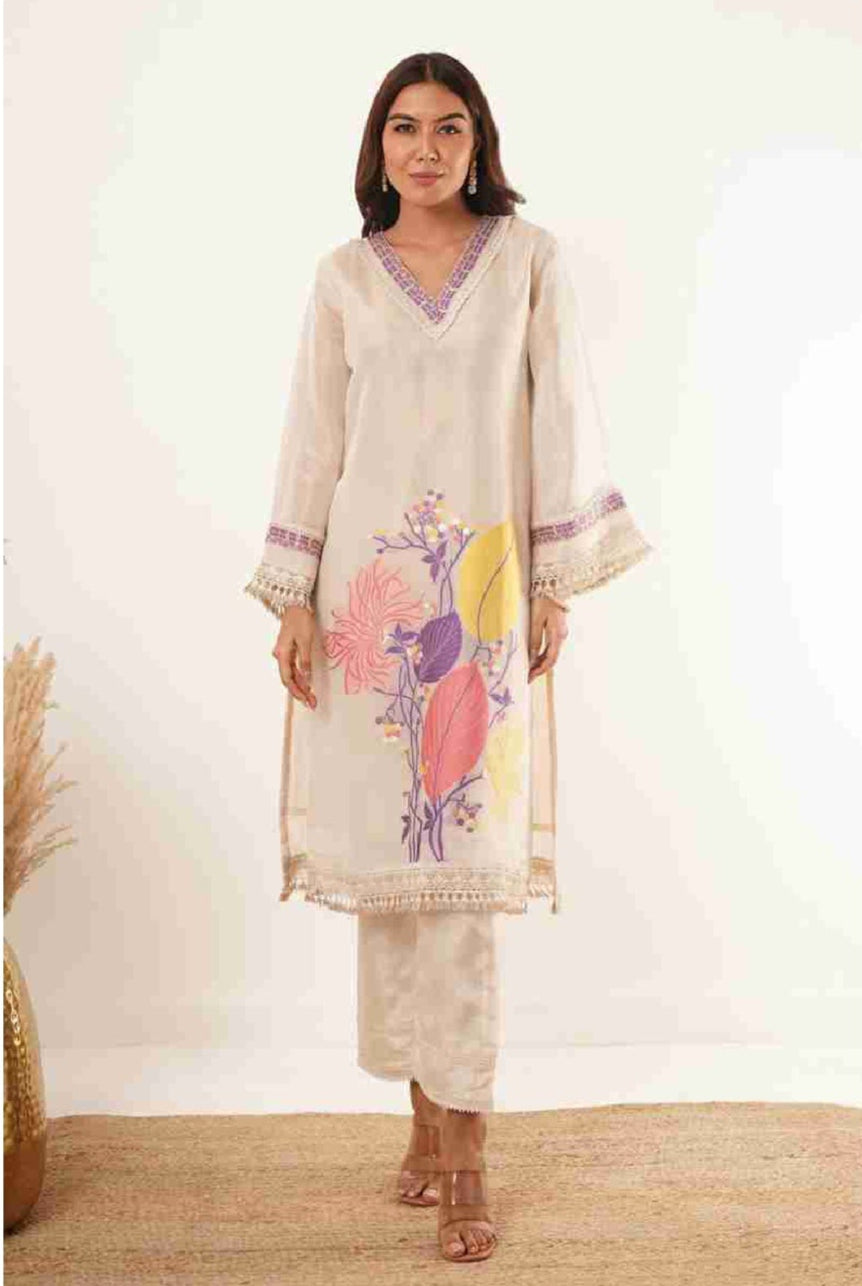 Bahaar Brocade Kurti Neck Designs With Pants - warehousetech13
