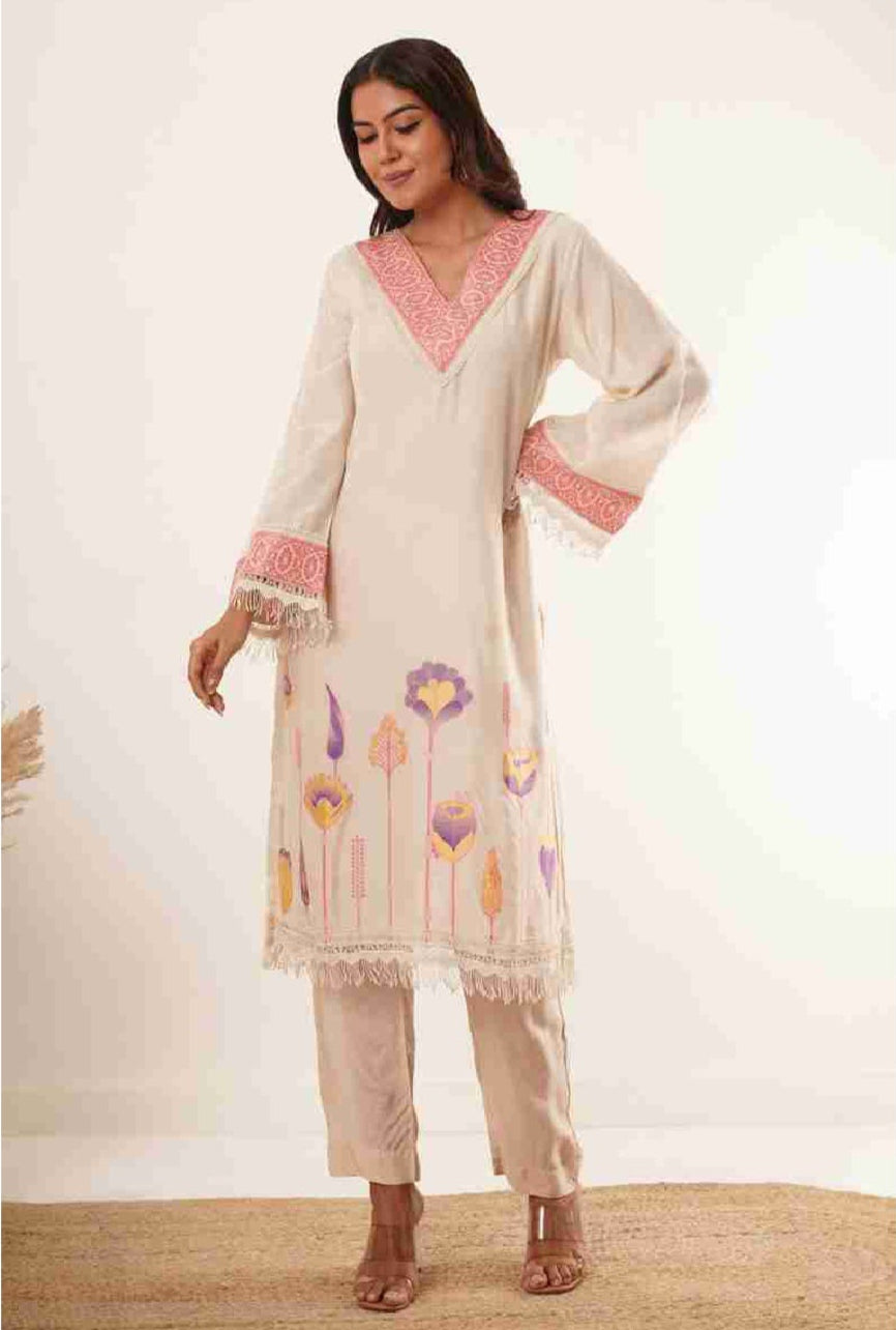 Bahaar Brocade Kurti Neck Designs With Pants - warehousetech13