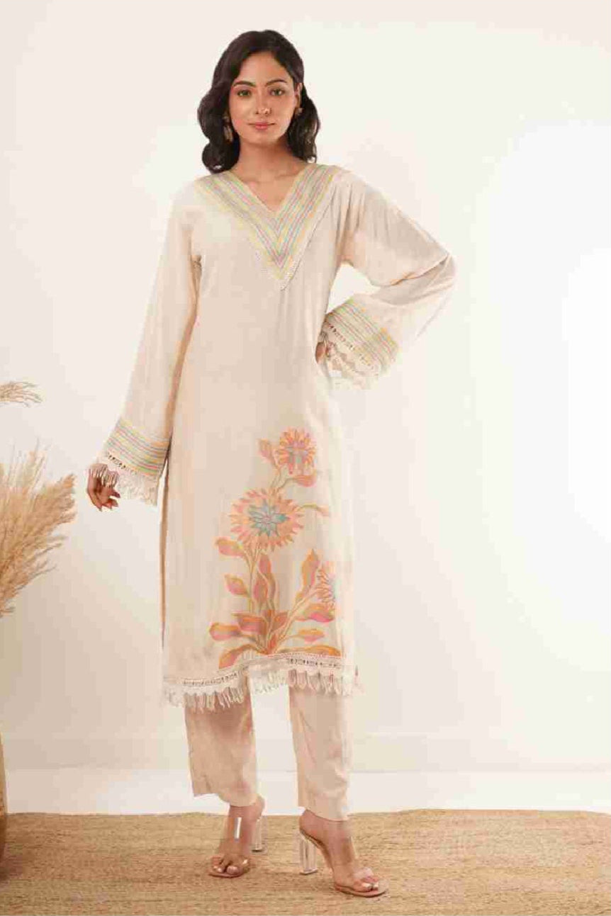 Bahaar Brocade Kurti Neck Designs With Pants - warehousetech13