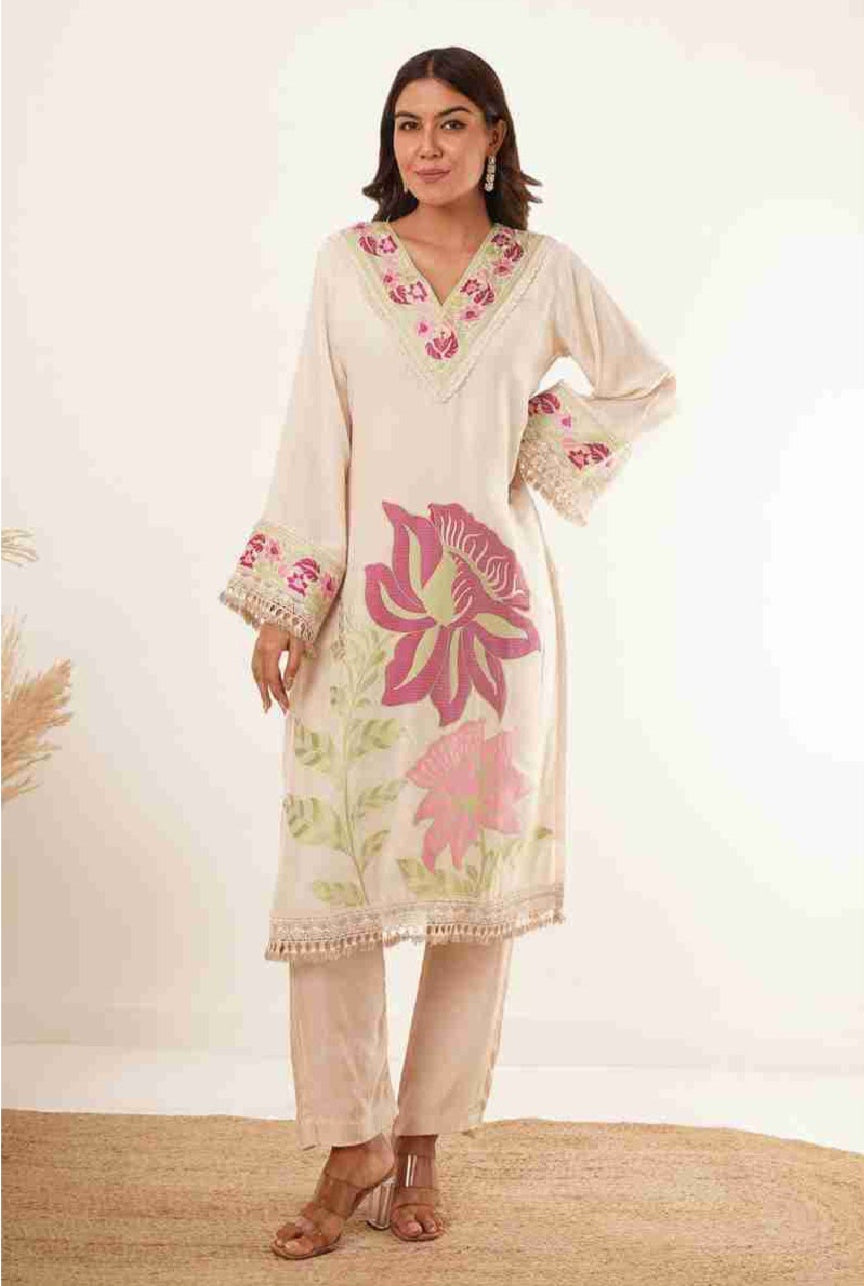Bahaar Brocade Kurti Neck Designs With Pants - warehousetech13