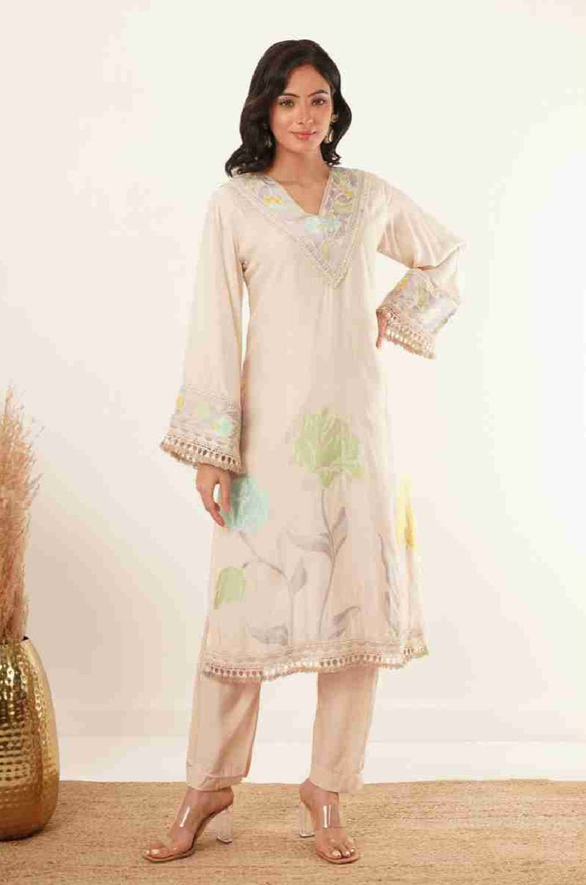 Bahaar Brocade Kurti Neck Designs With Pants - warehousetech13