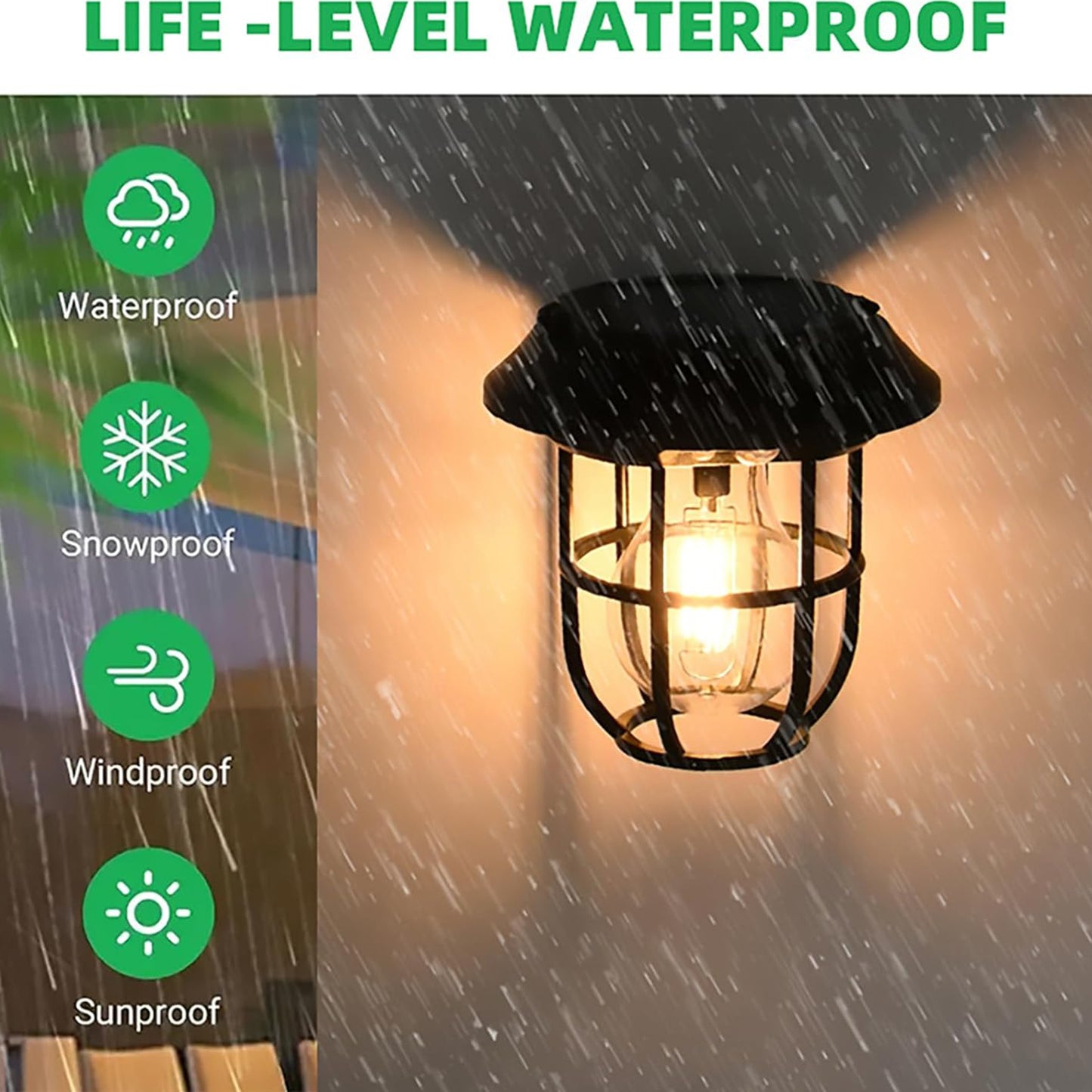 Solar Lantern Wall Lights Fixtures With Motion Sensor (1 Pc) - warehousetech13