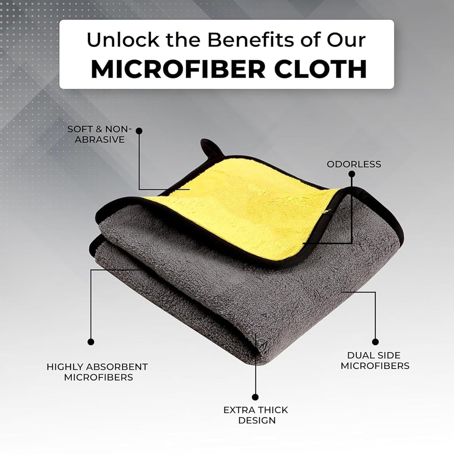 Premium Microfiber Cleaning Cloth Towel (40x30 Cm 1 Pc) - warehousetech13