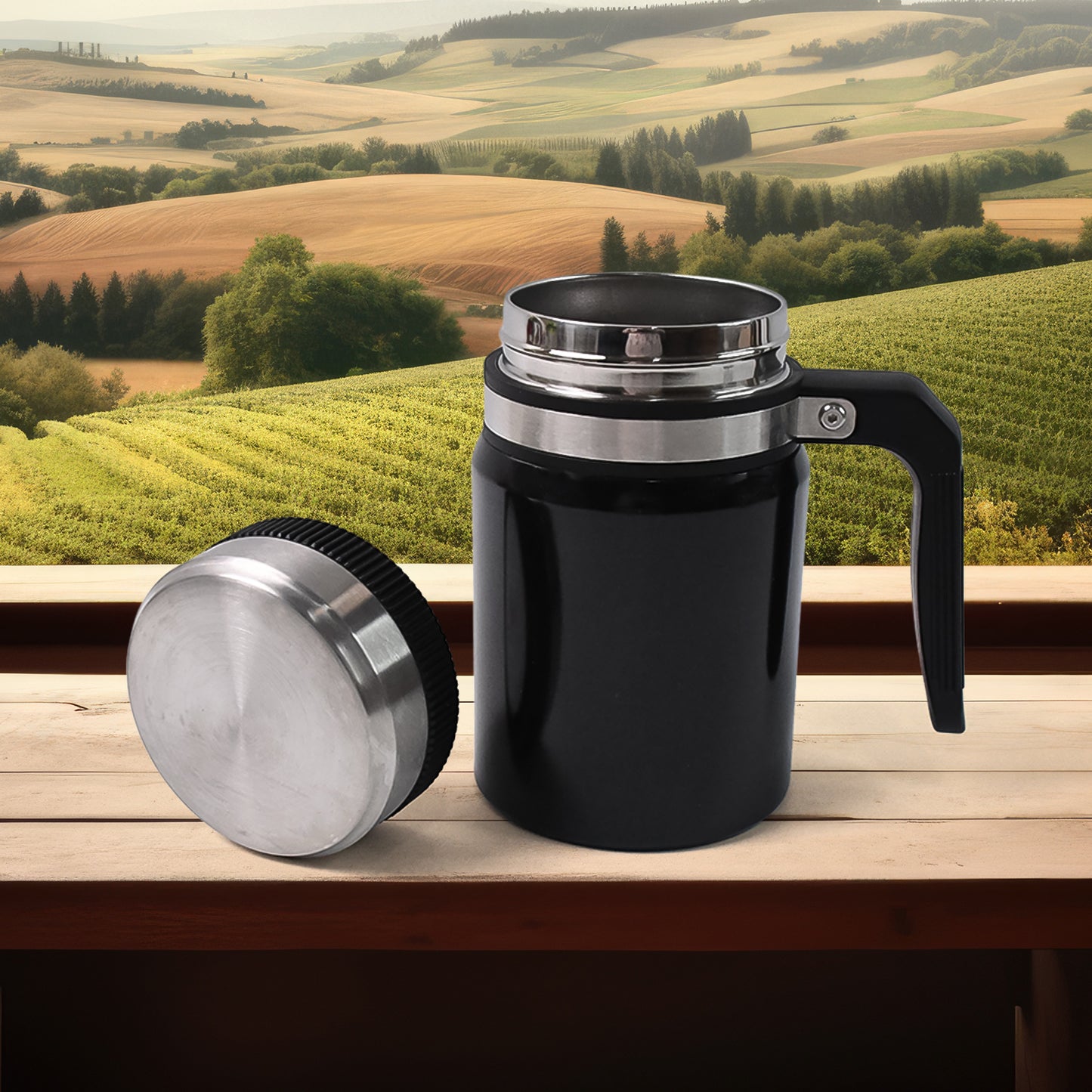 Stainless Steel Vacuum Coffee Cup With Non Slip Scalding (600ml Approx)
