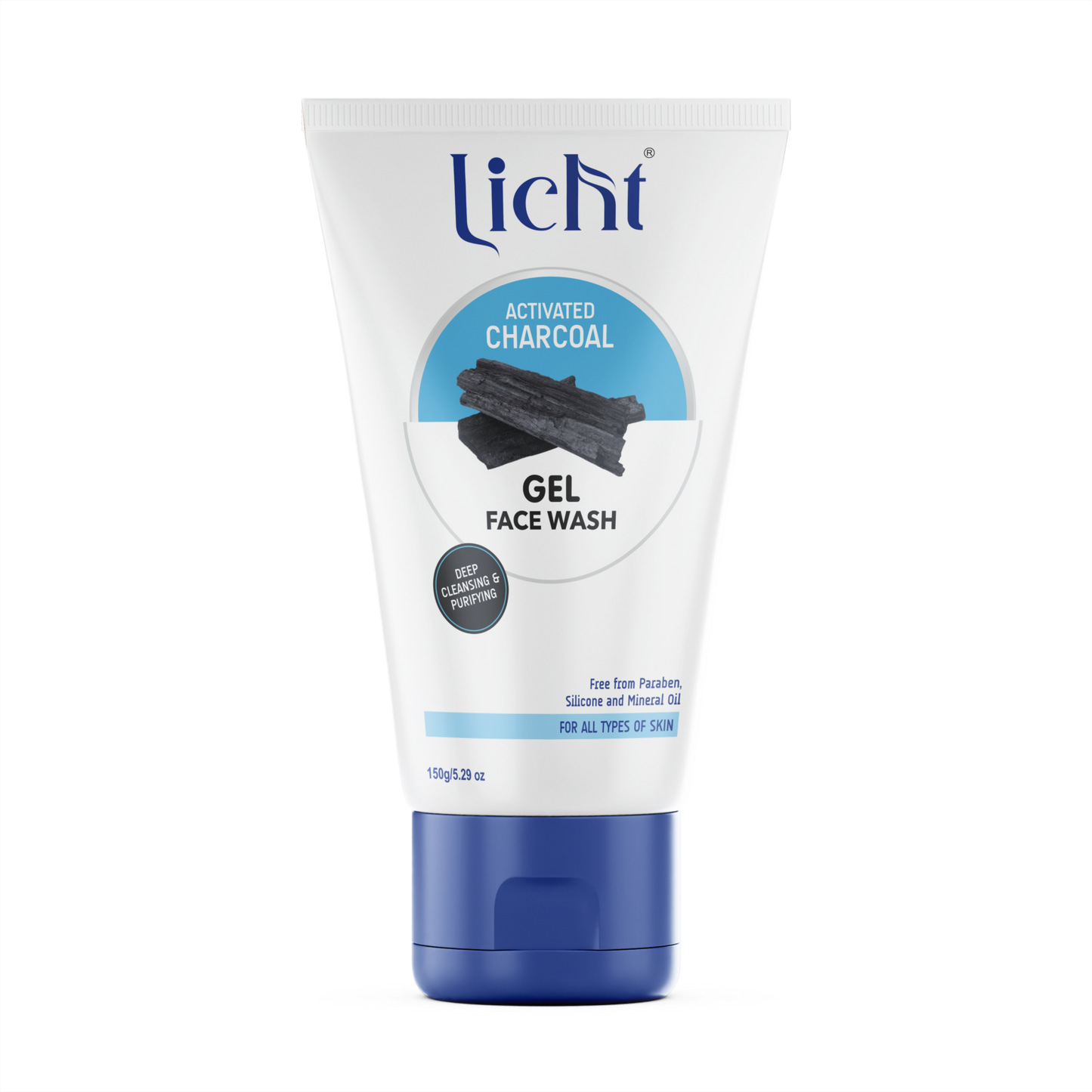 Licht Activated Charcoal Gel Face Wash - Deep Cleanse, Detox & Glow for All Skin Types