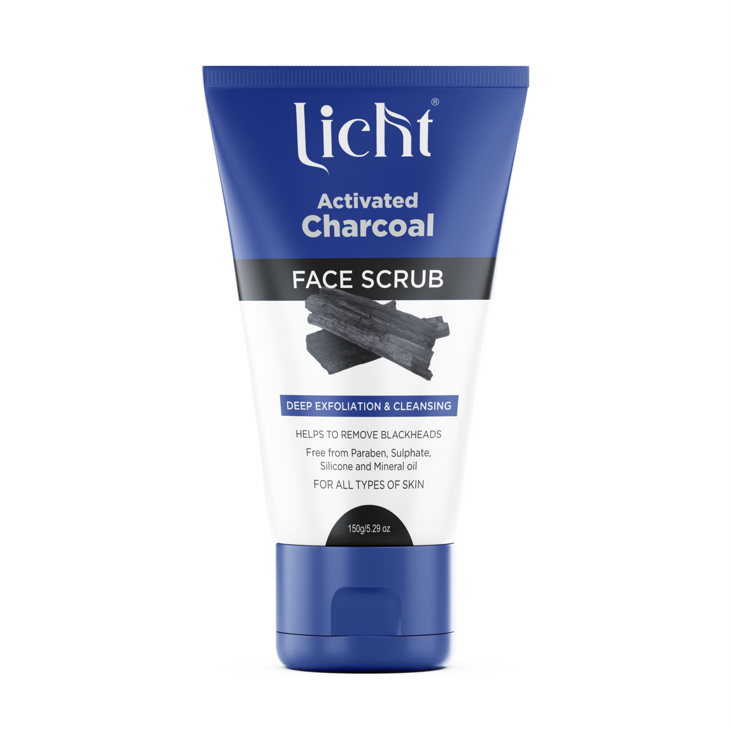 Licht Activated Charcoal Face Scrub: Deep Detox & Exfoliation for Radiant Skin