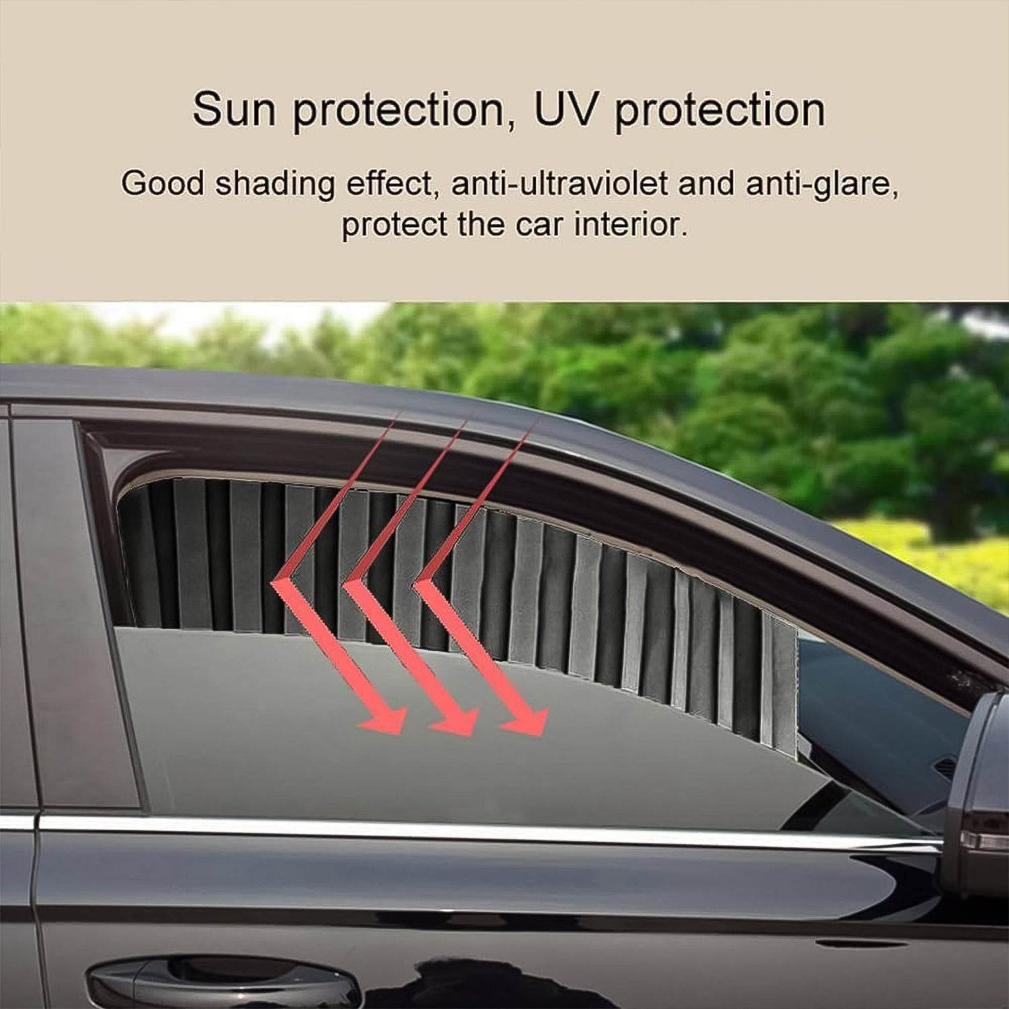 Curtain For Car Window Heat Sunshade Protection (4 Pcs With Curtain Hook Adhesive Tap Set) - warehousetech13