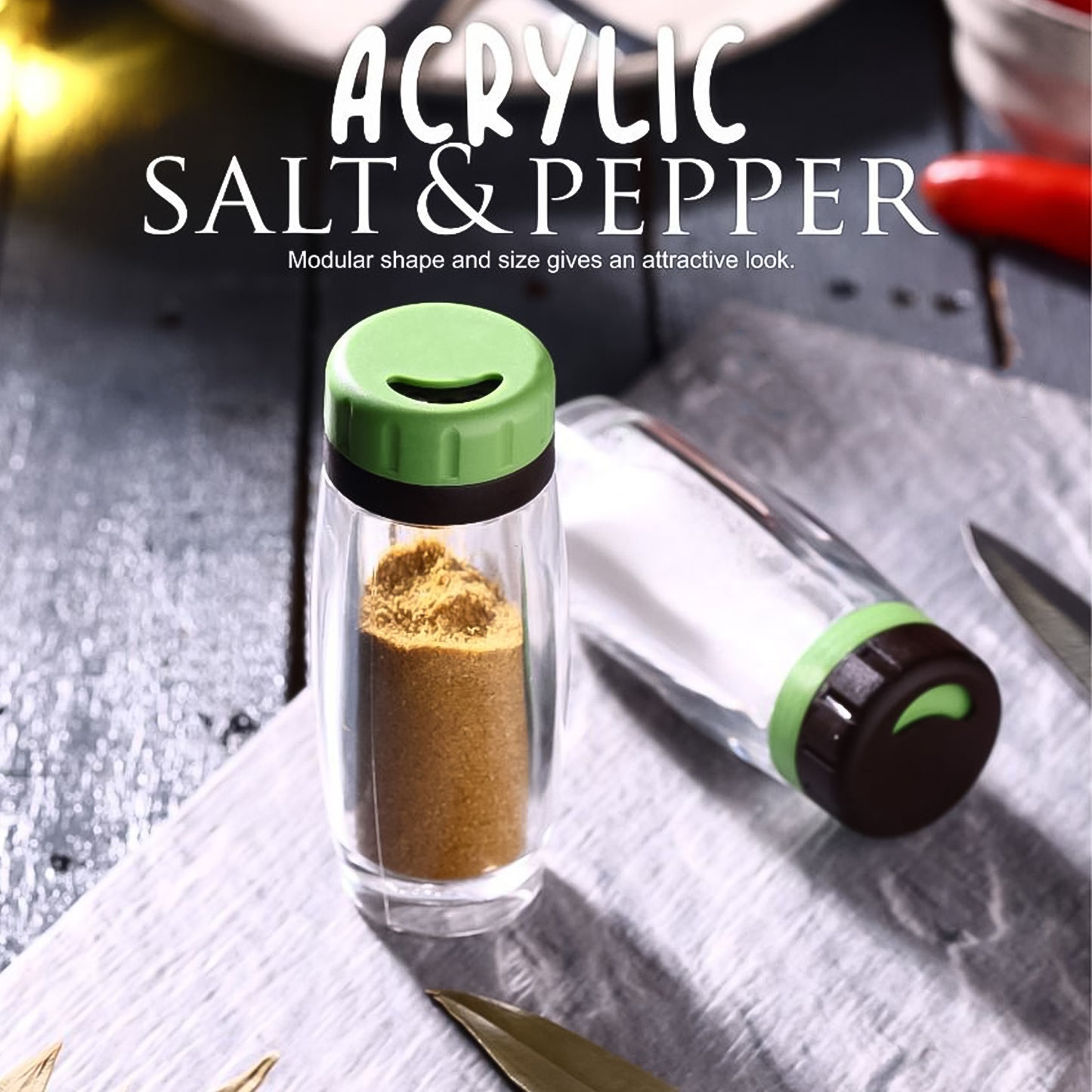 Apex Acrylic Salt And Pepper Shaker Set Of 2 - warehousetech13