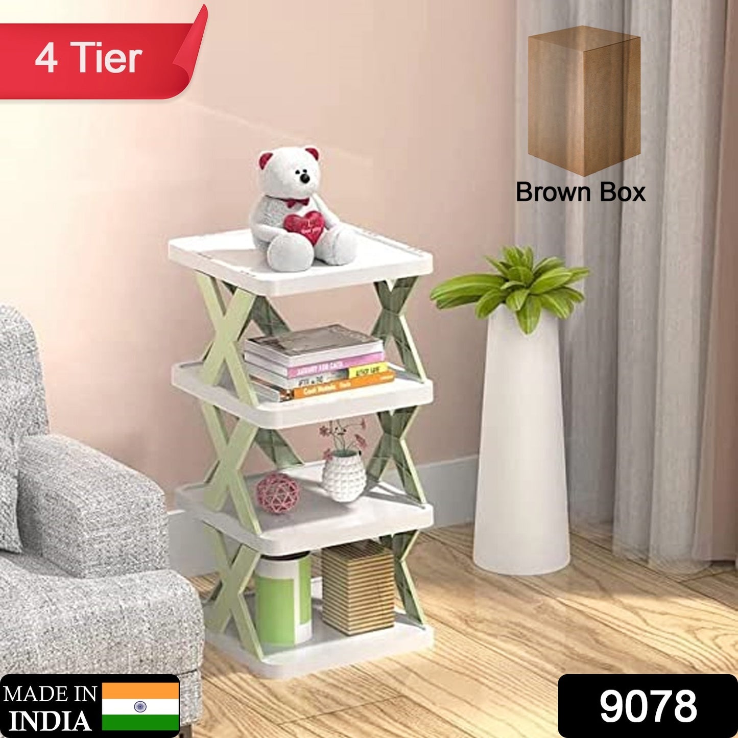 4 Layer Shoes Stand Shoe Tower Rack Suit For Small Spaces Closet Small Entryway Easy Assembly And Stable In Structure Corner Storage Cabinet For Saving Space - warehousetech13