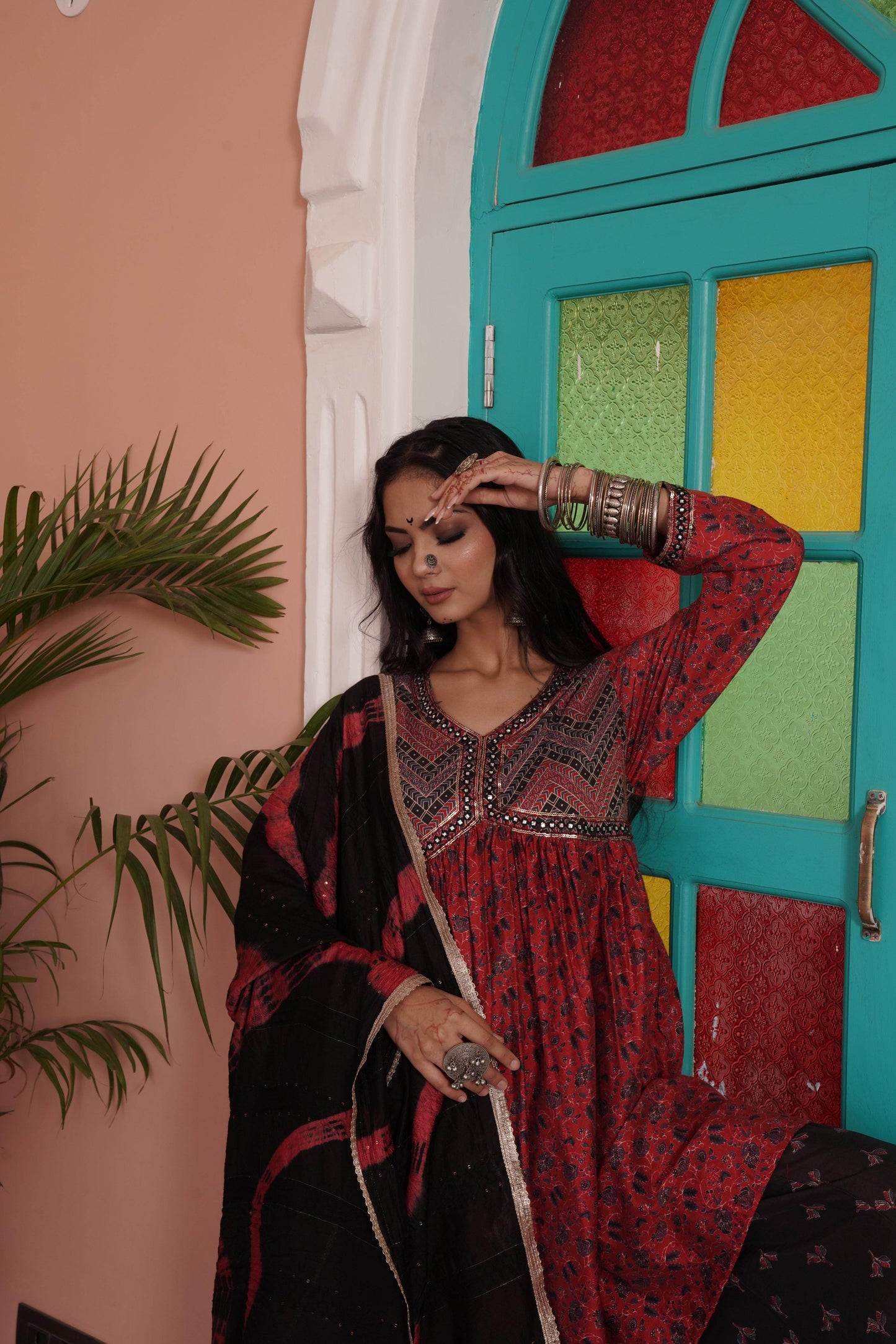 Kanishka Red Chanderi Kurta Set with Matching Dupatta - Perfect Ethnic Wear