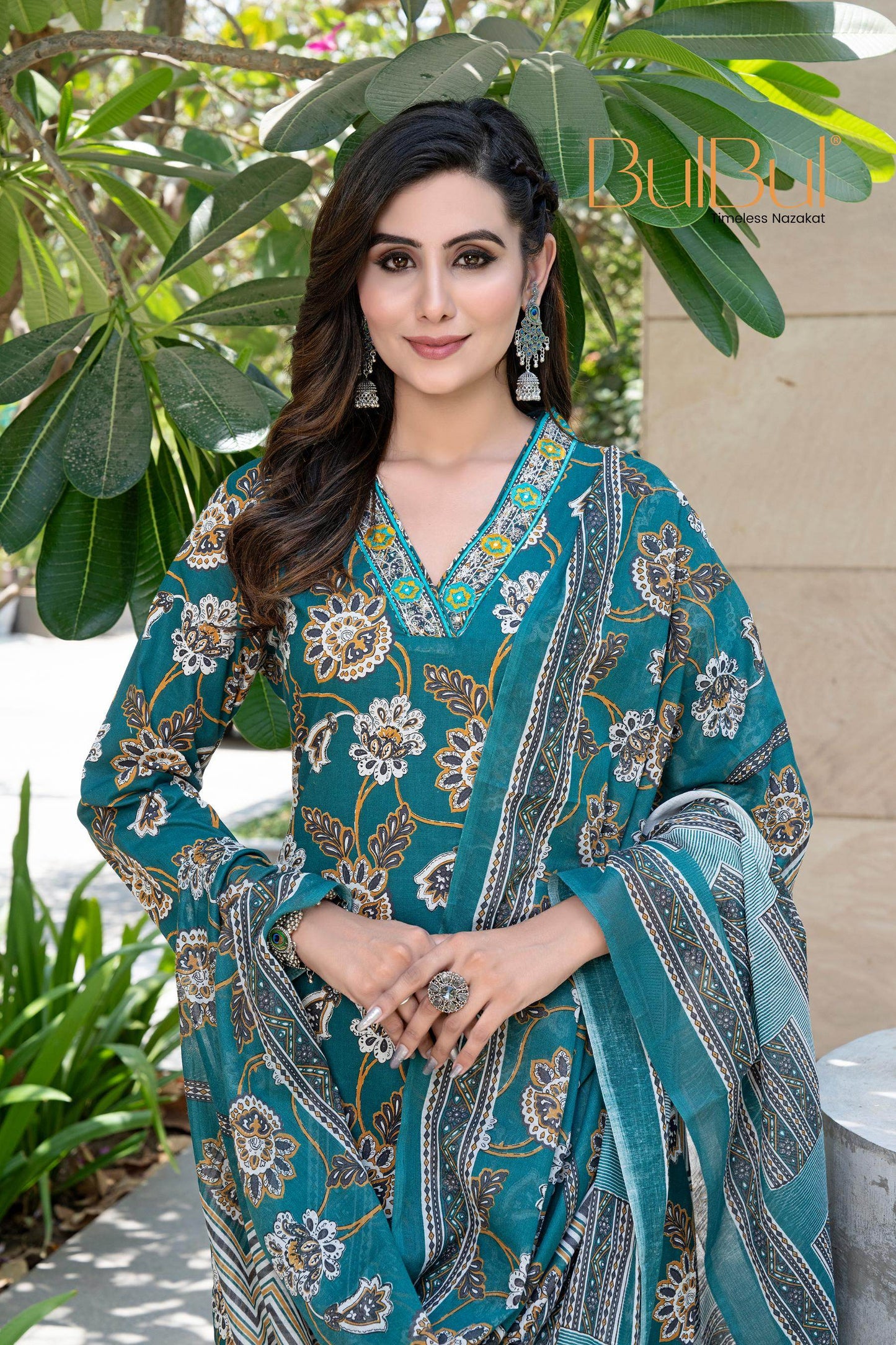 Stylish Cotton Kurta Set with Dupatta for Women – Elegant Black & Green Color Ethnic Wear