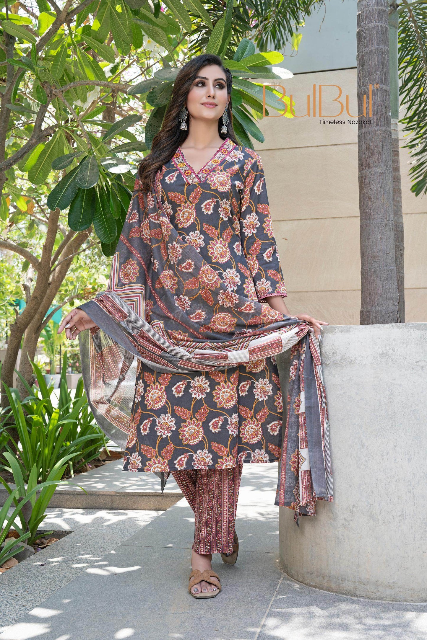 Stylish Cotton Kurta Set with Dupatta for Women – Elegant Black & Green Color Ethnic Wear