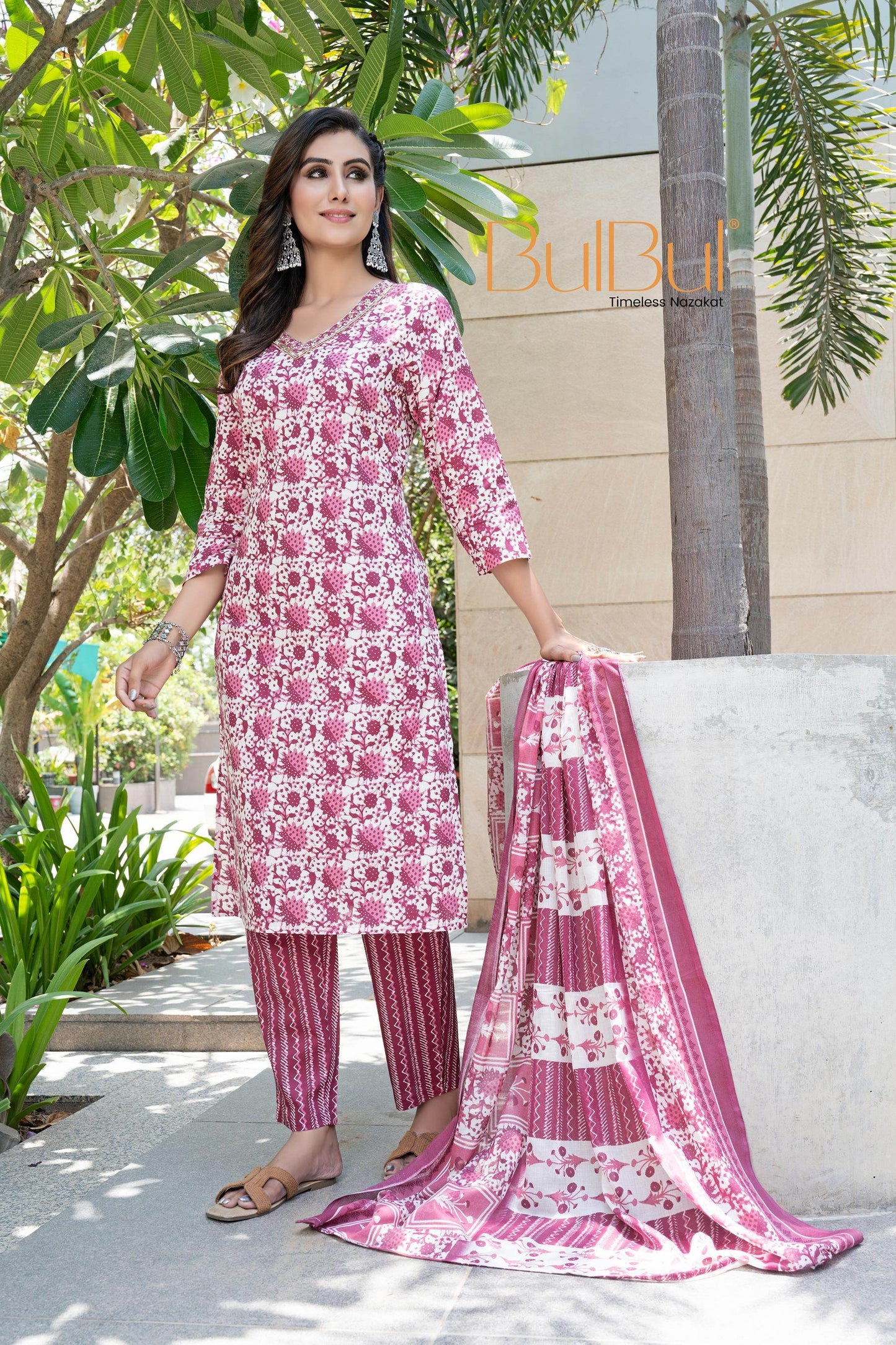 Stylish Cotton Kurta Set with Dupatta for Women – Elegant Navy & Wine Color Ethnic Wear