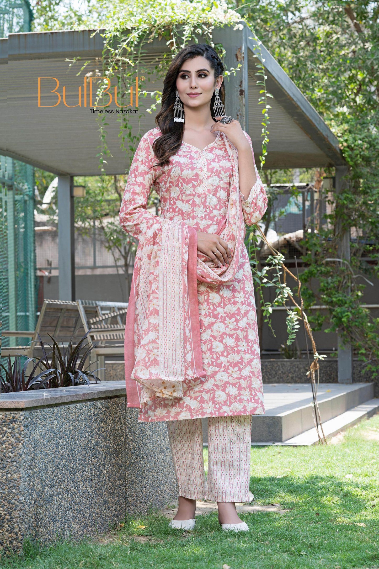 Stylish Cotton Kurta Set with Dupatta for Women – Elegant Green & Red Color Ethnic Wear