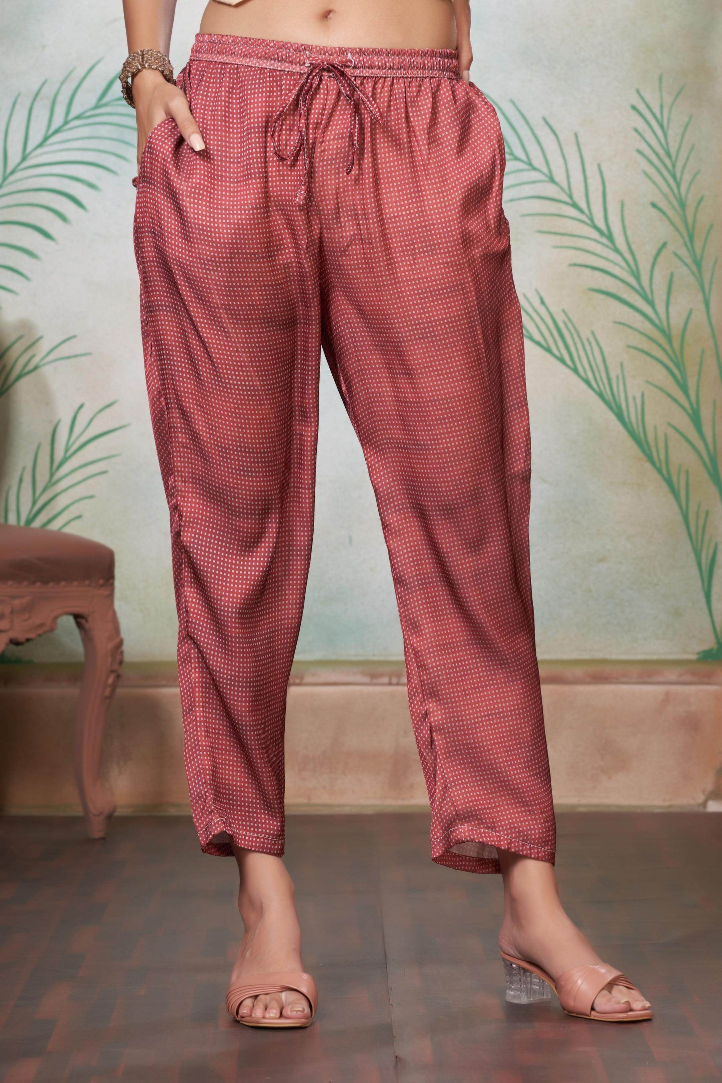 Tanya Silk Kurta Set in Purple & Pink – Soft Satin Fabric