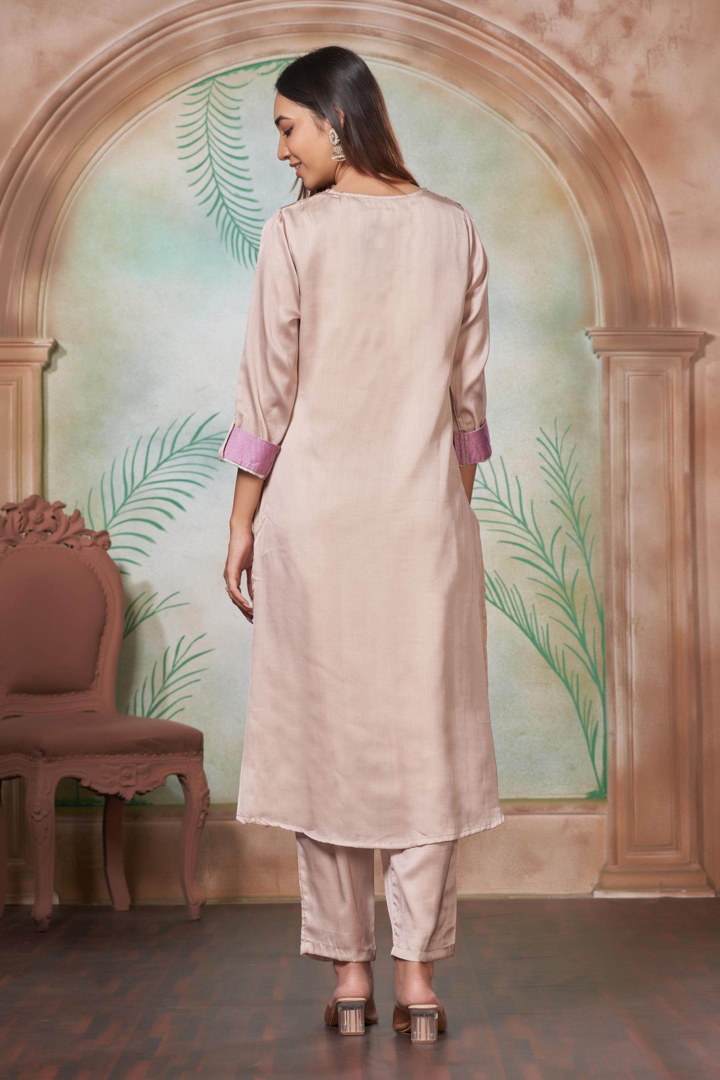 Arwa Silk Brown & Black Kurta Set – Elegant Traditional Wear