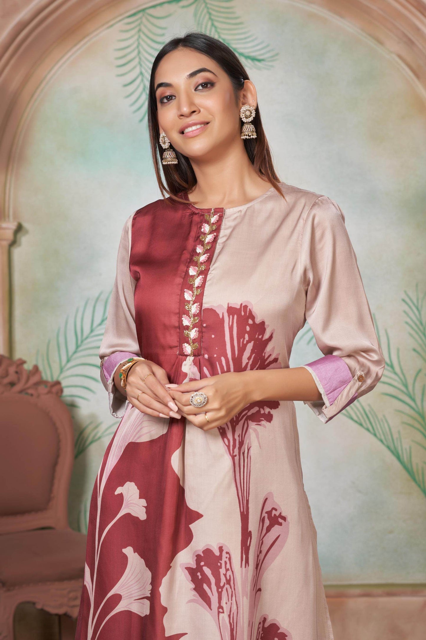 Arwa Silk Brown & Black Kurta Set – Elegant Traditional Wear