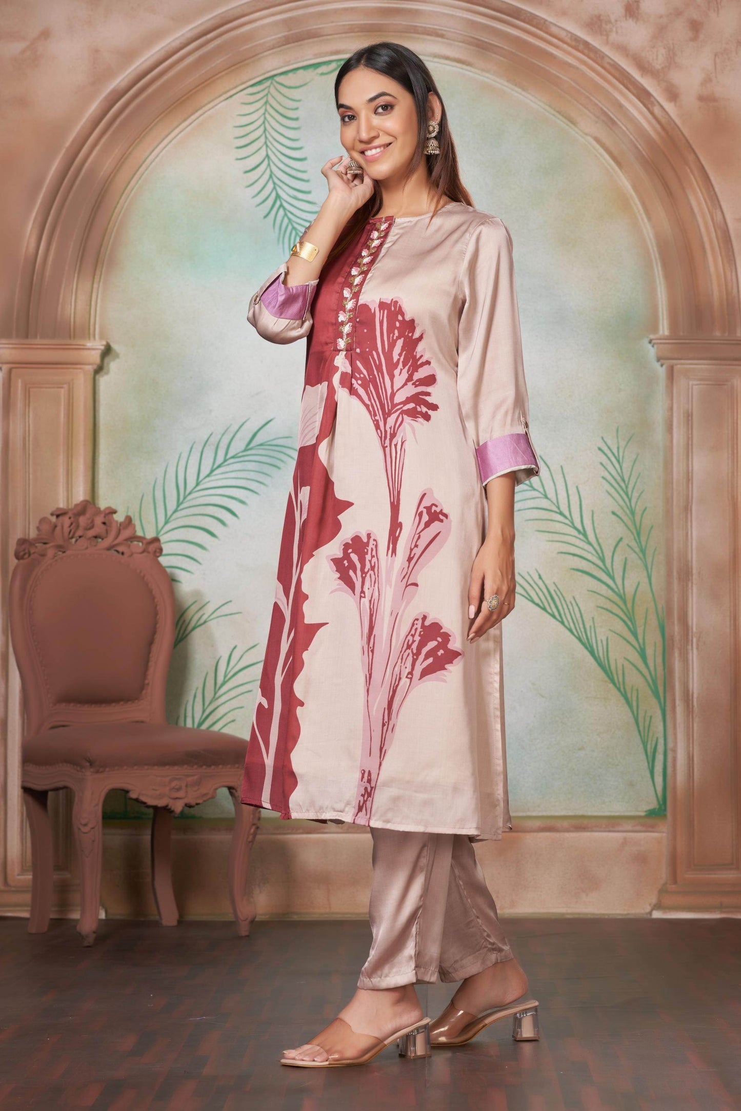 Arwa Silk Brown & Black Kurta Set – Elegant Traditional Wear