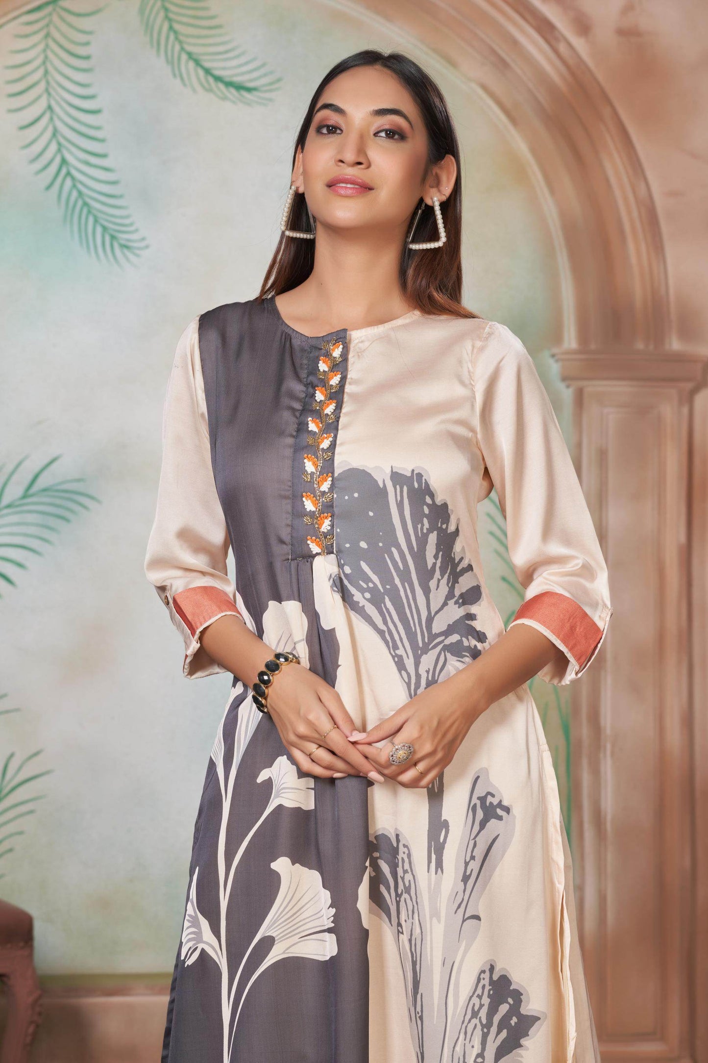 Arwa Silk Brown & Black Kurta Set – Elegant Traditional Wear