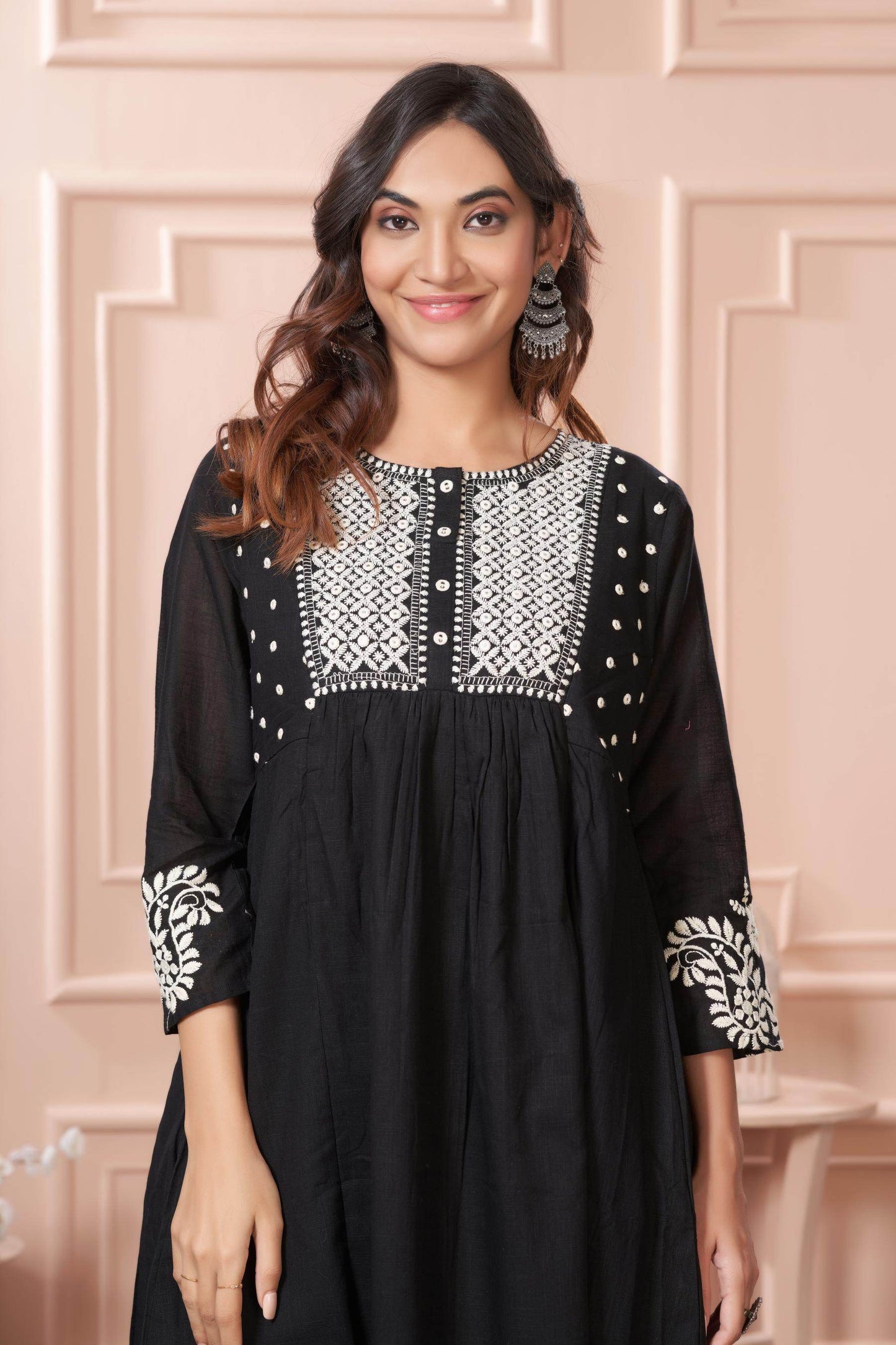 Abhilasha Cotton Black Kurta Set with Dupatta – Elegant Ethnic Wear for Women