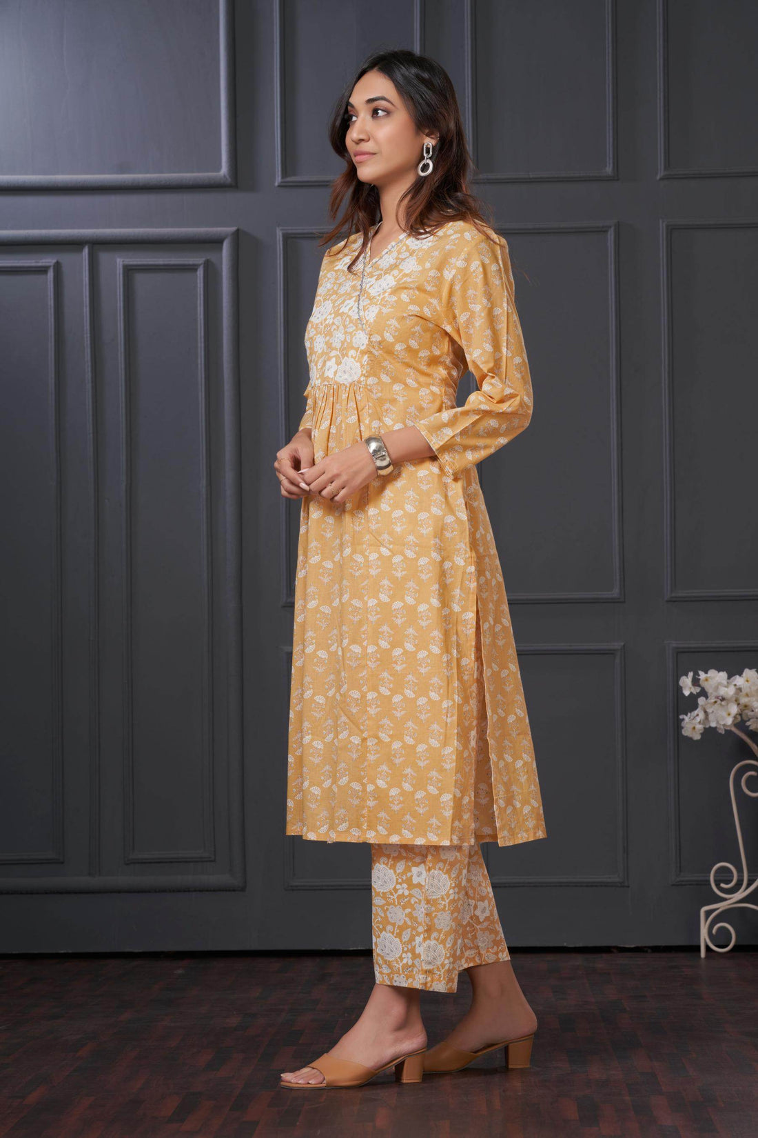 Gulfam Cotton Off-White Kurta Set with Dupatta for Women | Elegant Ethnic Wear