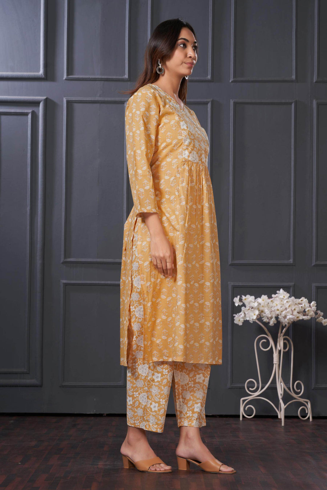 Gulfam Cotton Off-White Kurta Set with Dupatta for Women | Elegant Ethnic Wear
