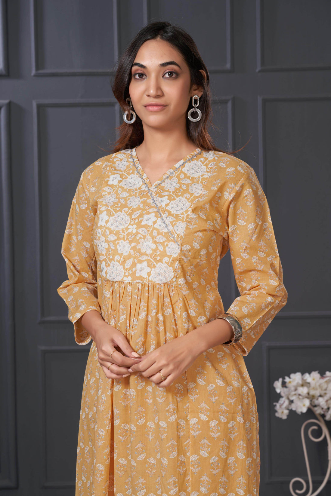 Gulfam Cotton Off-White Kurta Set with Dupatta for Women | Elegant Ethnic Wear