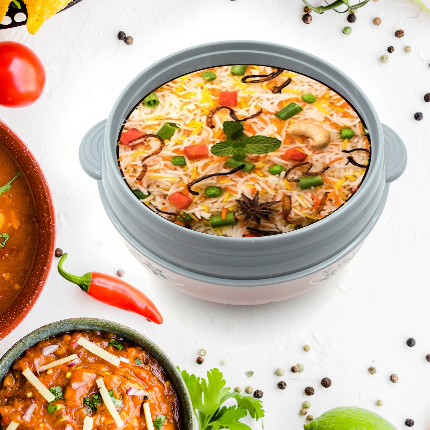 High Quality Steel Casserole Box For Food Searving Inner Steel Insulated Casserole Hot Pot Flowers Printed Chapati Box For Roti Kitchen (Approx 4500 Ml) - warehousetech13