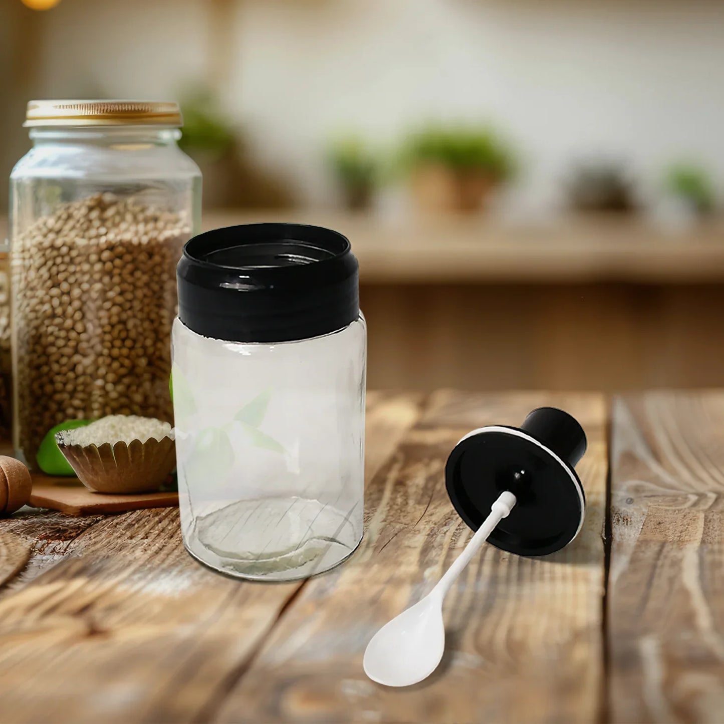 10011 Transparent Glassoil Dispenser 500 Ml Bottle Set Of 2 Spice Jar 250 Ml Set Of 3 Oil Bottle For Kitchen Oil Vinegar Storage Glass Bottle Glass Container For Spice Masala (5 Pcs Set) - warehousetech13