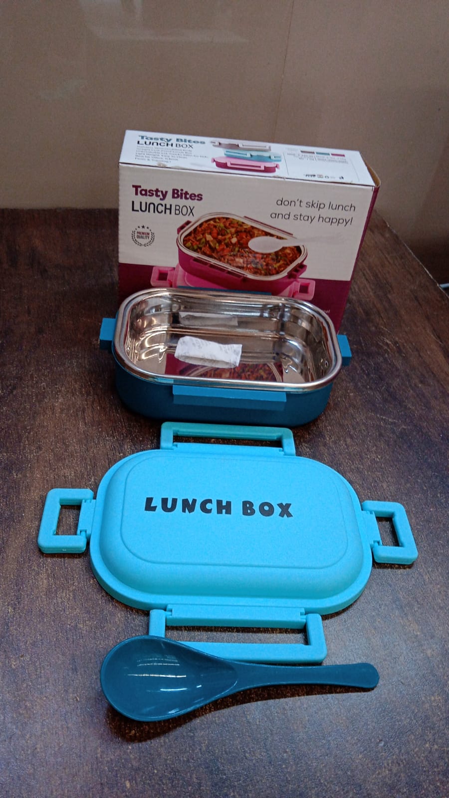 Insulated Testy Stainless Steel Leakproof Lunch Box With Spoon (1 Set) - warehousetech13