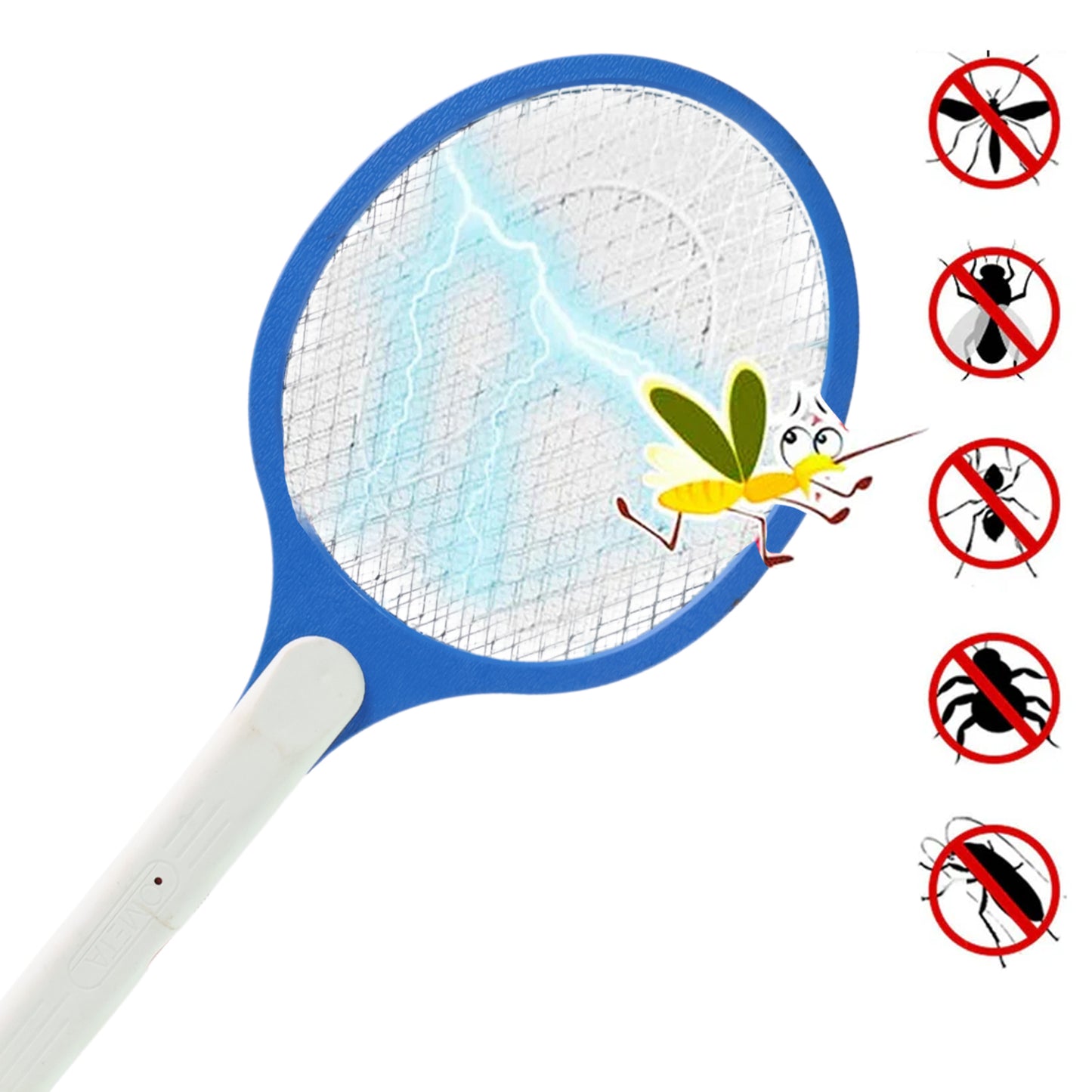 9108 Anti Mosquito Racquet Rechargeable Insect Killer Bat With Led Light - warehousetech13