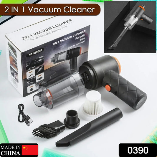0390 Vacuum Cleaner Dust Collection 2 In 1 Car Vacuum Cleaner High-power Handheld Wireless Vacuum Cleaner Home Car Dual-use Portable Usb Rechargeable Mini Car Vacuum For Vehicle Home And Office - warehousetech13