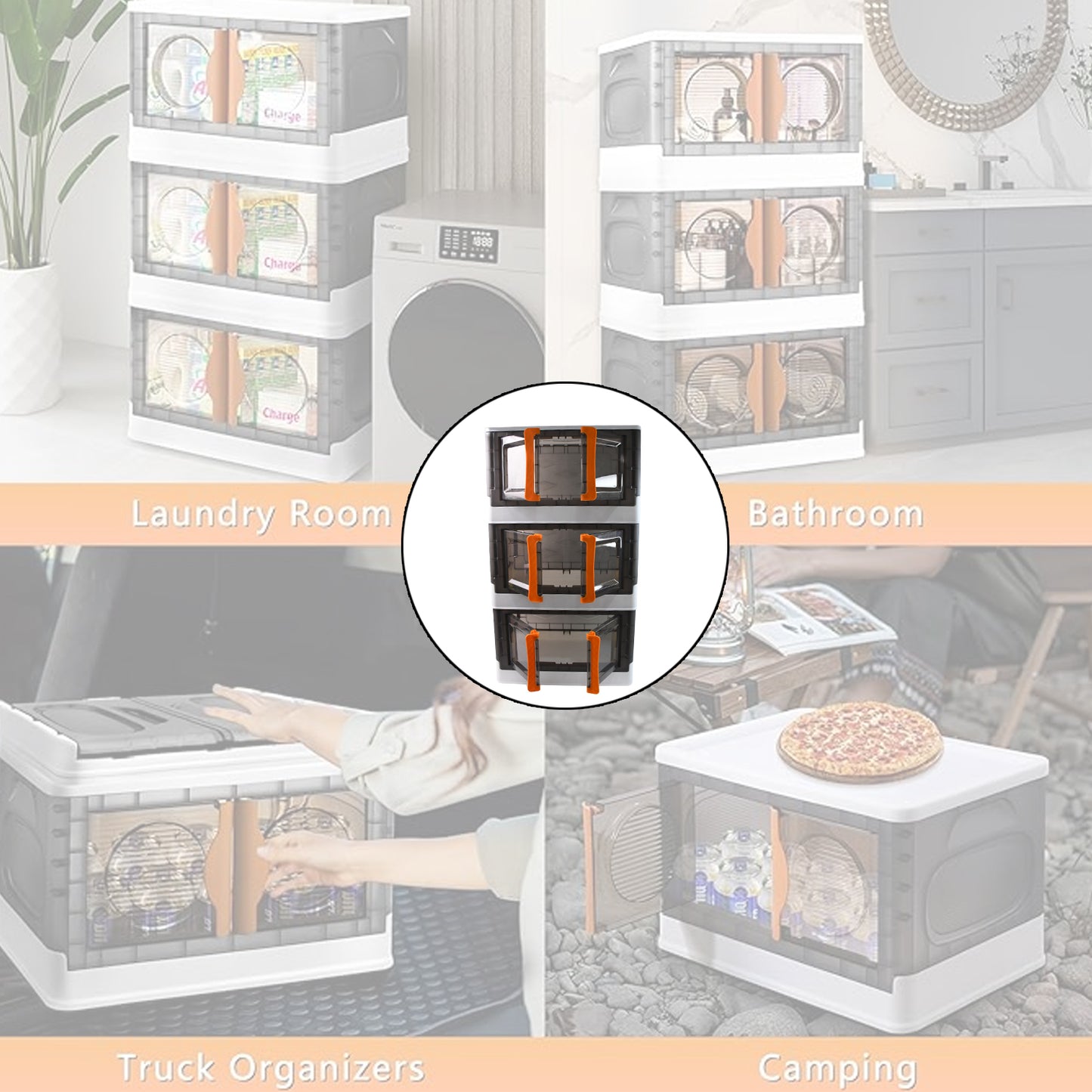 Plastic Folding Wardrobe Storage Organizer (3 Layer 1 Pc) - warehousetech13