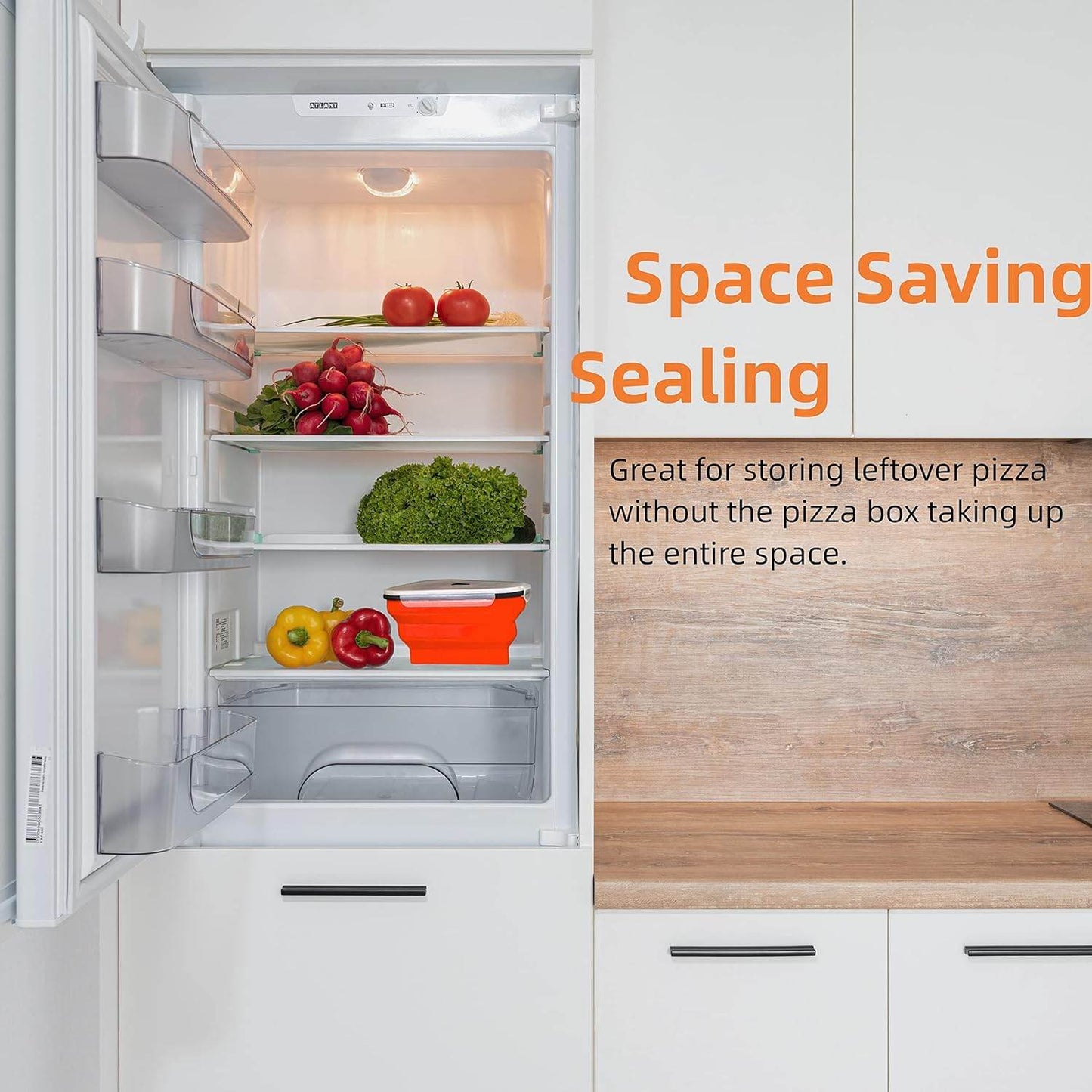 Reusable Pizza Storage Containers With 5 Microwavable Serving Trays Silicone Container - warehousetech13