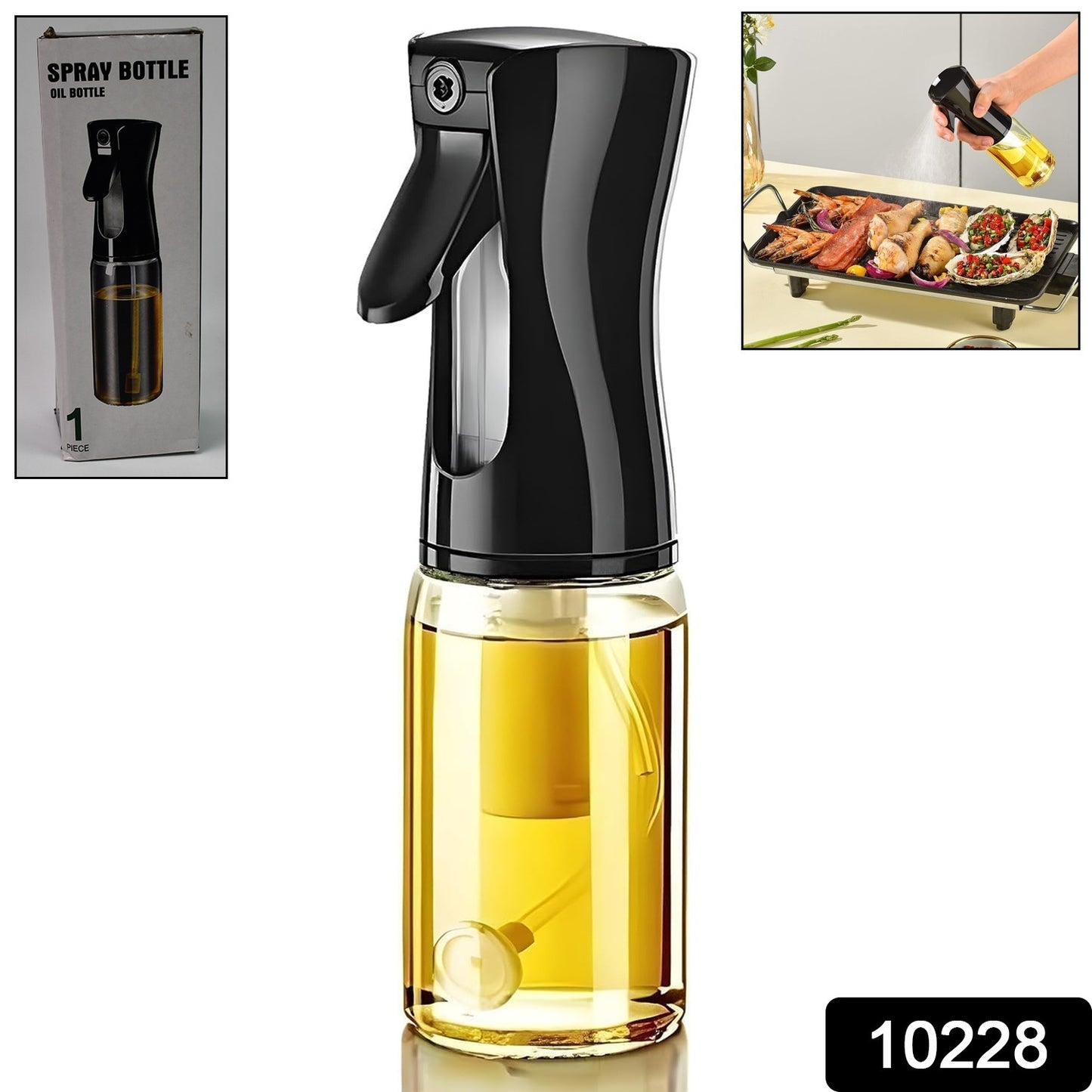 Glass Oil Dispenser Bottle Spray (1 Pc 200 Ml Approx) - warehousetech13