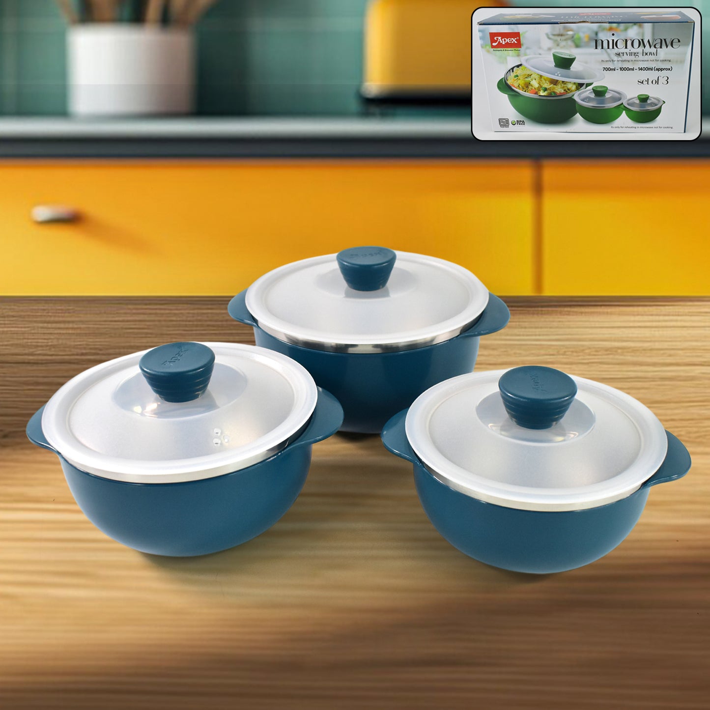 Microwave-safe Serving Bowl 3 Pcs Set - warehousetech13