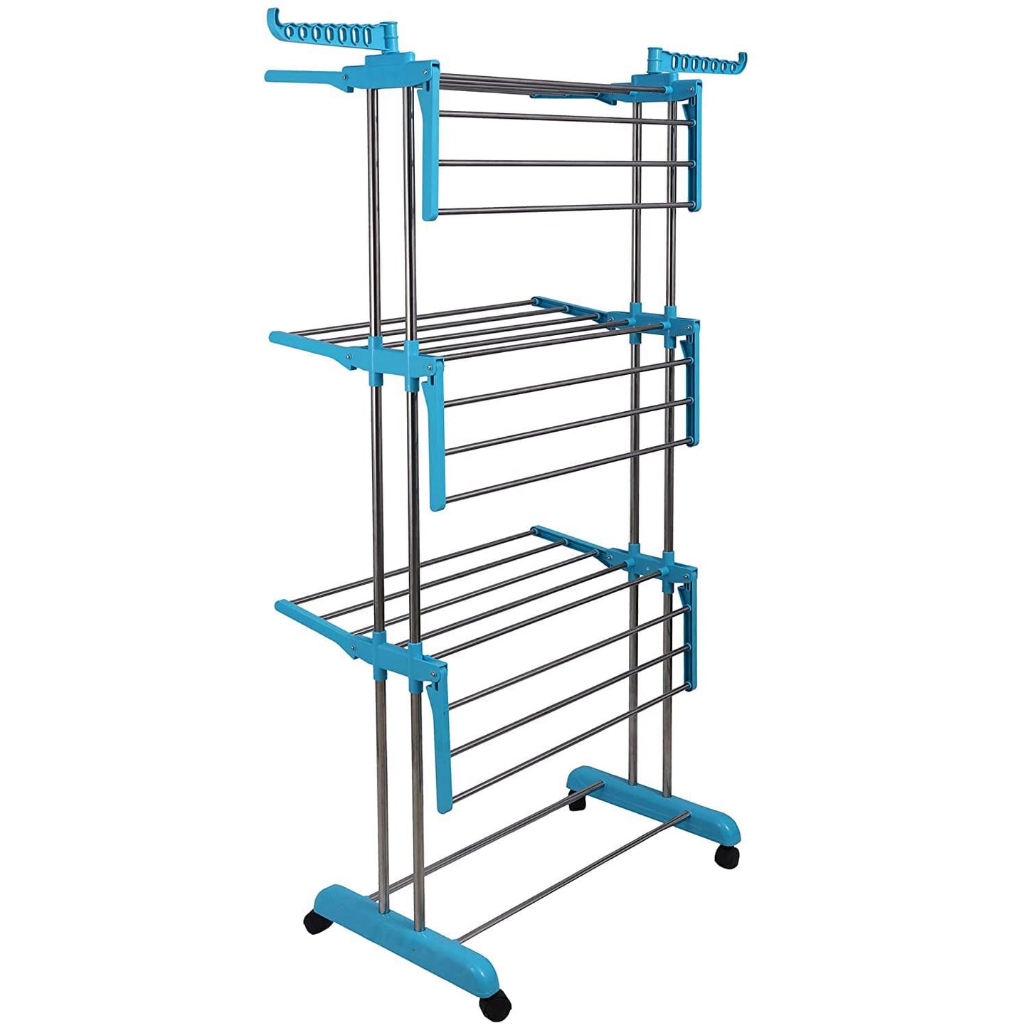 Premium Heavy Duty Stainless Steel 3 Layer Foldable Cloth Drying Stand (1 Set With Brown Box) - warehousetech13