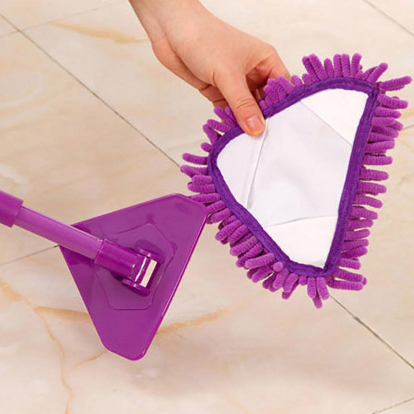 Stainless Steel Road Adjustable Triangle Mop Used For Cleaning Dusty And Wet Floor Surfaces And Tiles. - warehousetech13