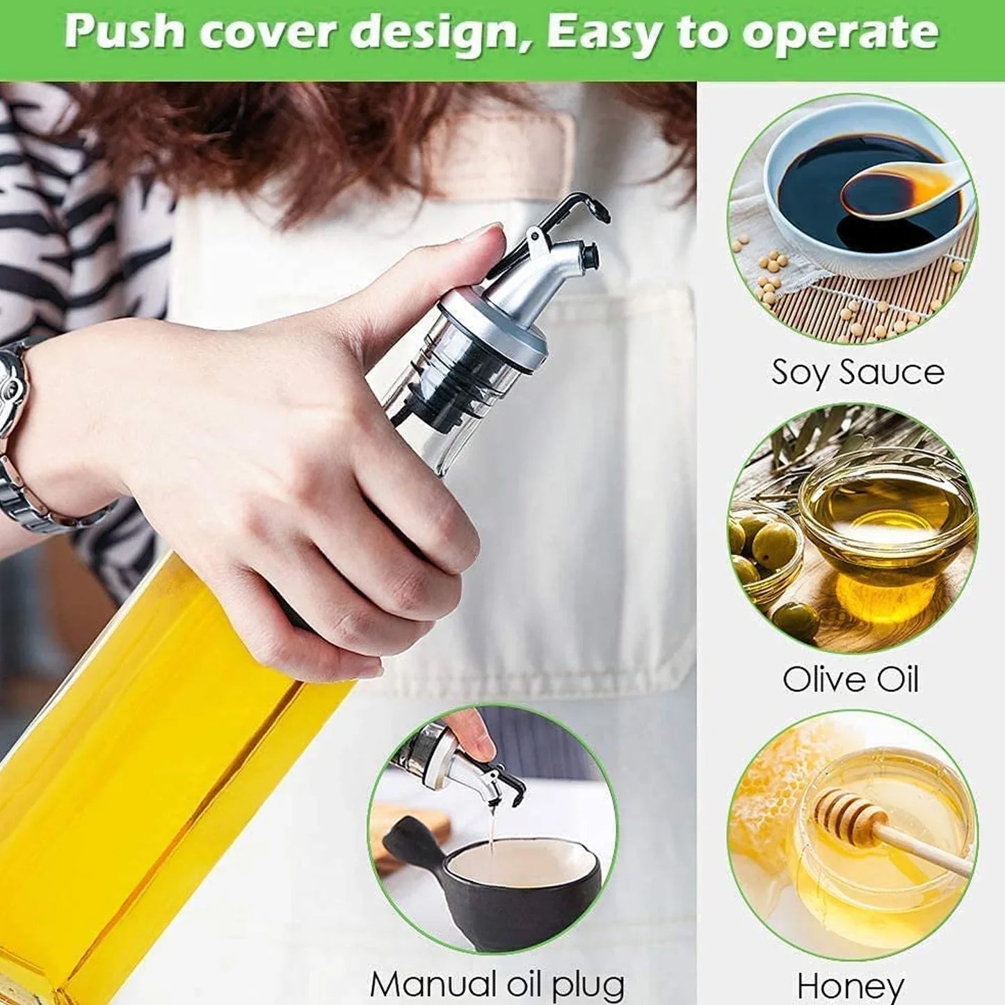 10011 Transparent Glassoil Dispenser 500 Ml Bottle Set Of 2 Spice Jar 250 Ml Set Of 3 Oil Bottle For Kitchen Oil Vinegar Storage Glass Bottle Glass Container For Spice Masala (5 Pcs Set) - warehousetech13