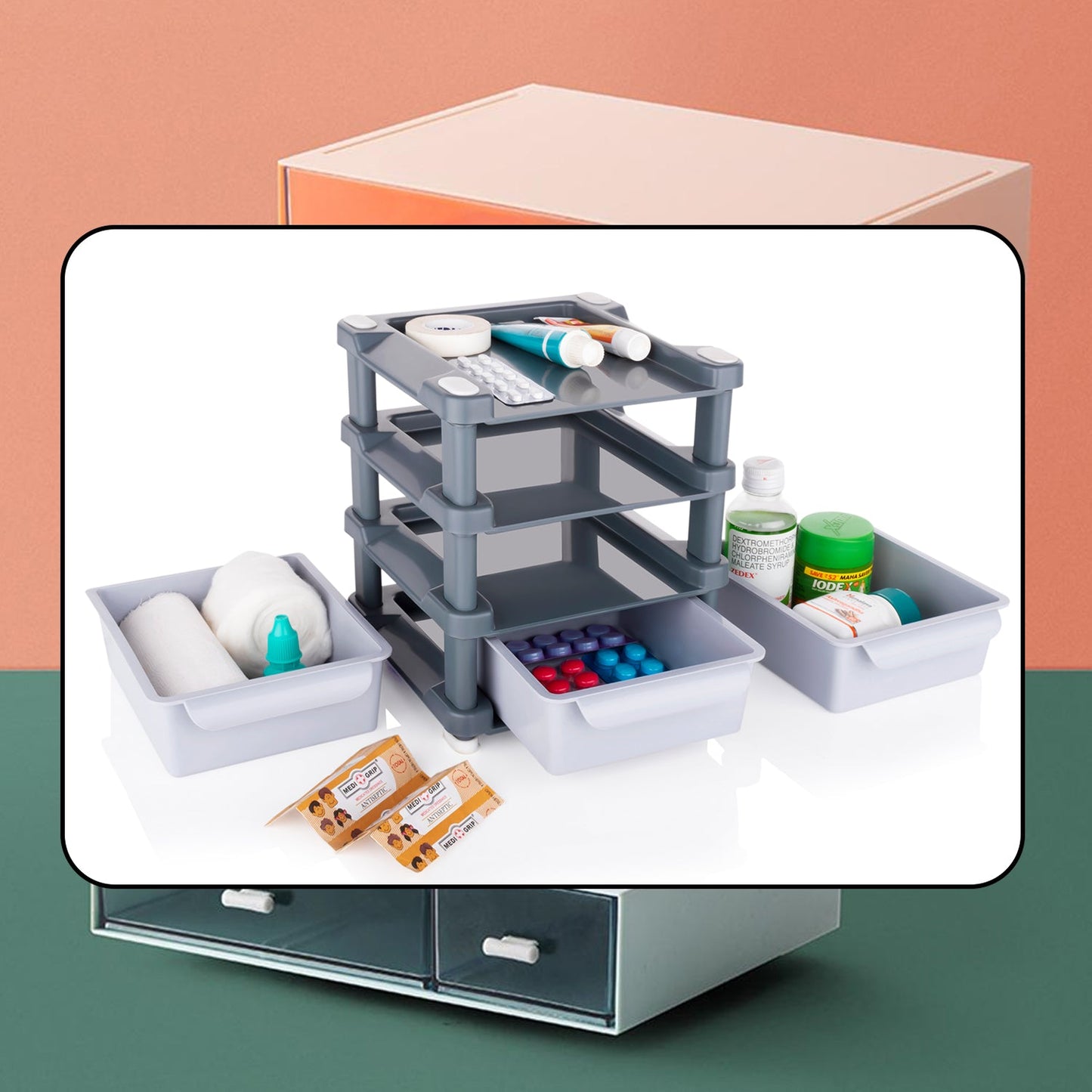 4767 Mini 3 Layer Drawer Used For Storing Makeup Equipments And Kits Used By Womens And Ladies. - warehousetech13
