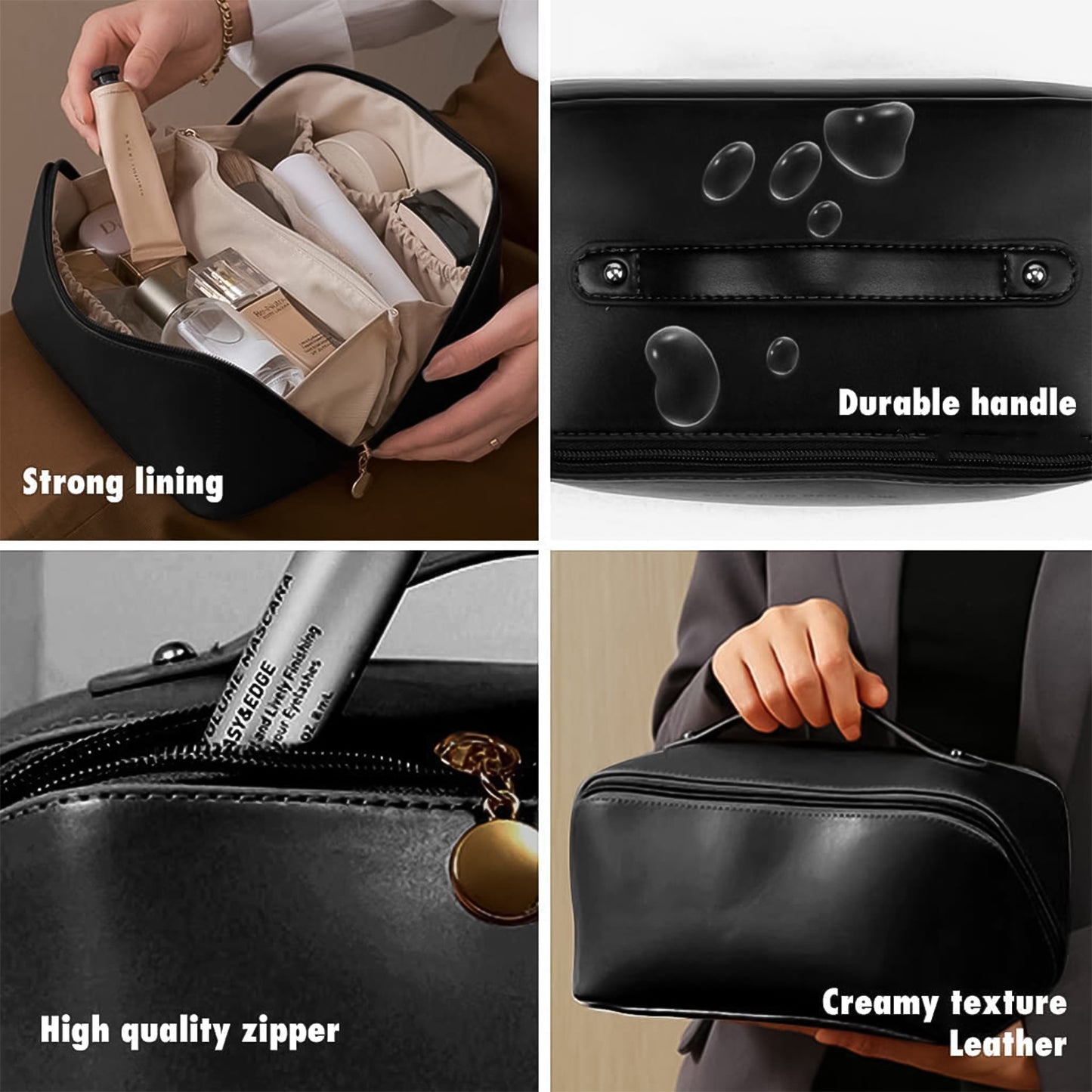 Premium Travel Makeup Toiletry Organizer Pouch With Zipper Handle(1 Pc) - warehousetech13