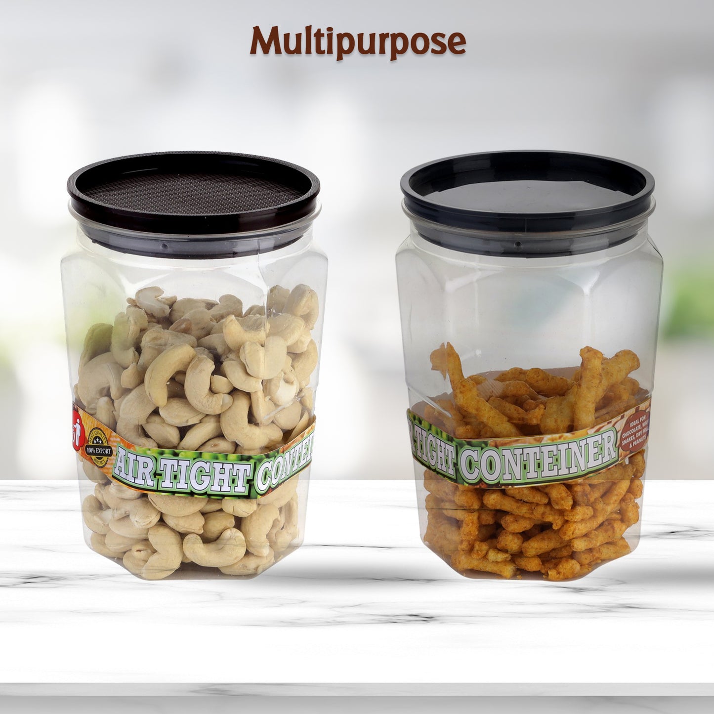 Air Tight Kitchen Storage Container For Rice Dal Atta Bpa-free Flour Cereals Snacks Stackable Modular Round. (Approx - 1100ml Set Of 6pcs) - warehousetech13