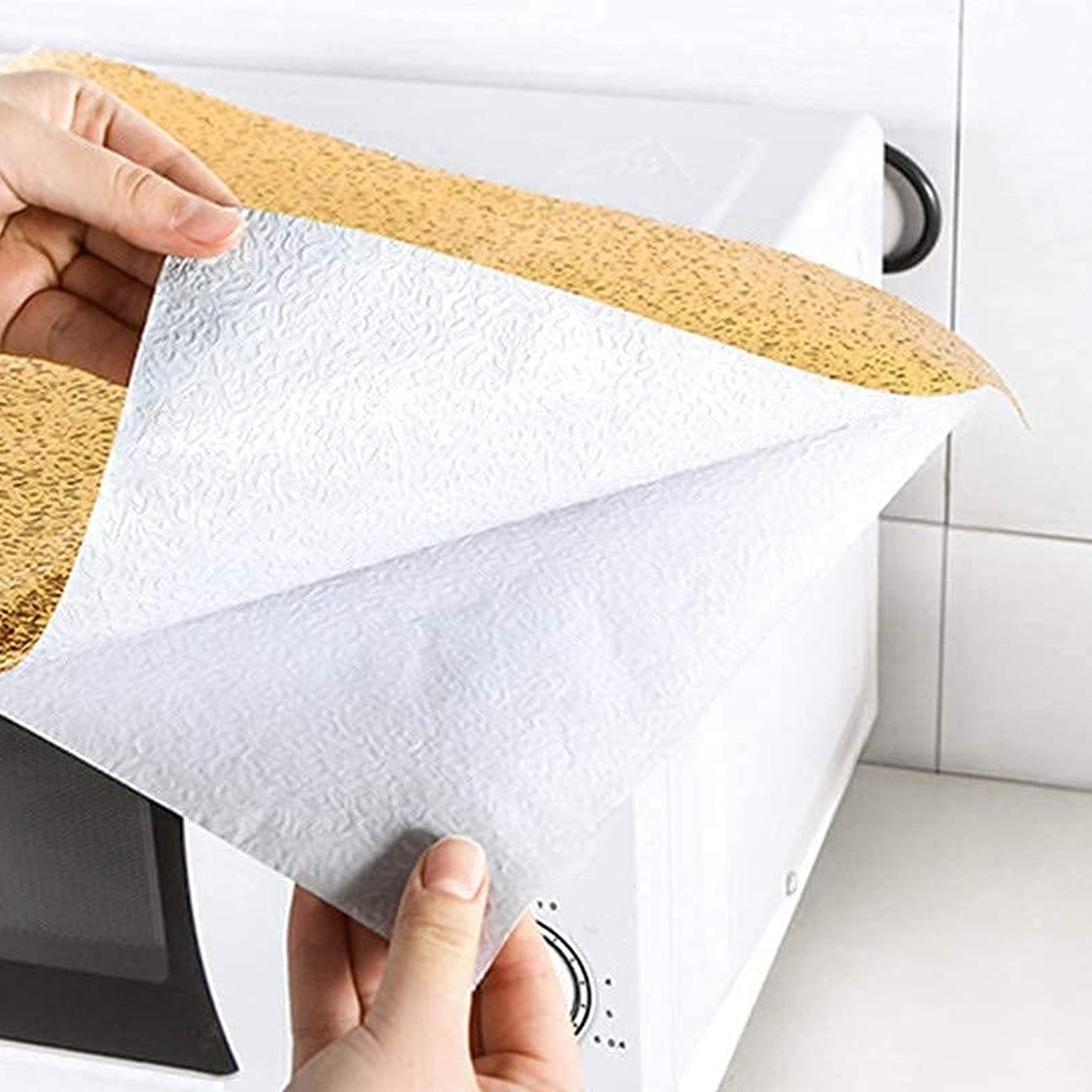 Oil Proof Sticker Waterproof Self Adhesive Aluminum Foil Wallpaper (60 Cm2m Golden 1 Pc) - warehousetech13