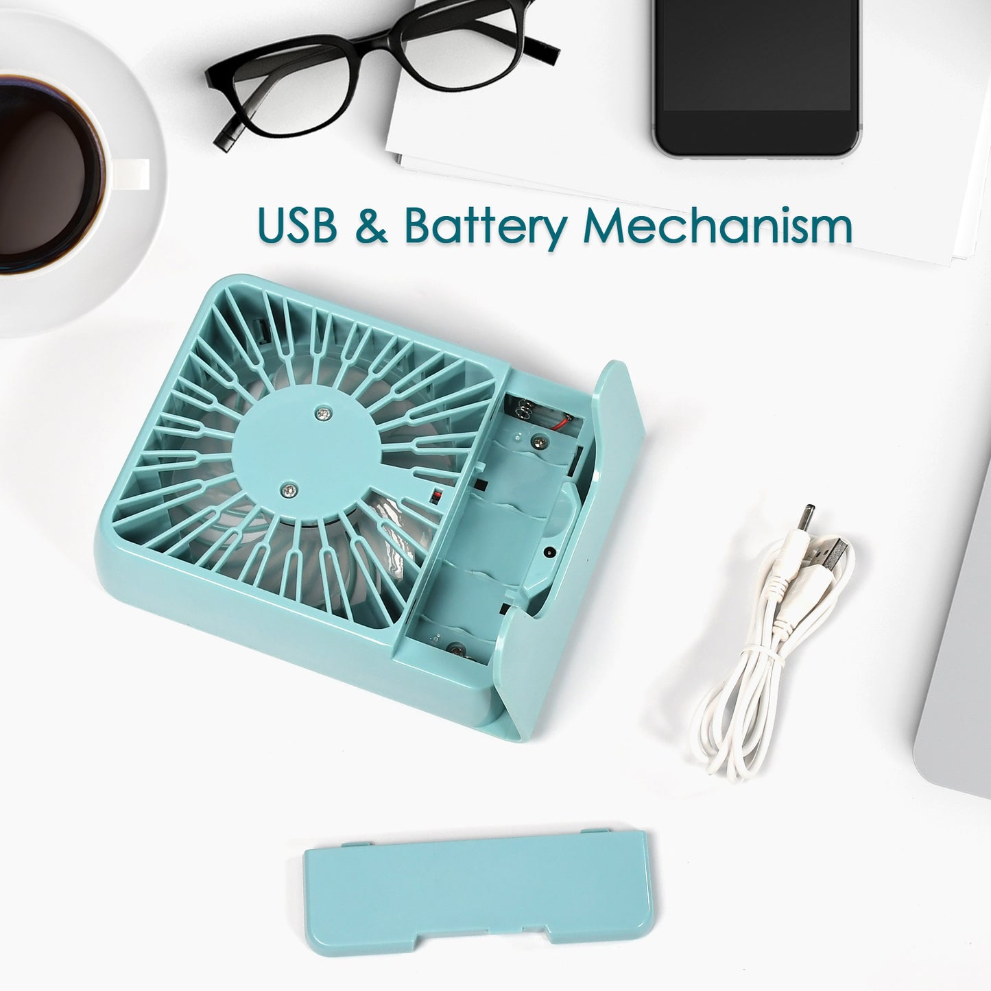 4810 Portable Desk Fan Big Table Fan 3 Step Speed Setting Fan Personal Desk Fan Suitable For Office School Home Use (Battery Not Include) - warehousetech13