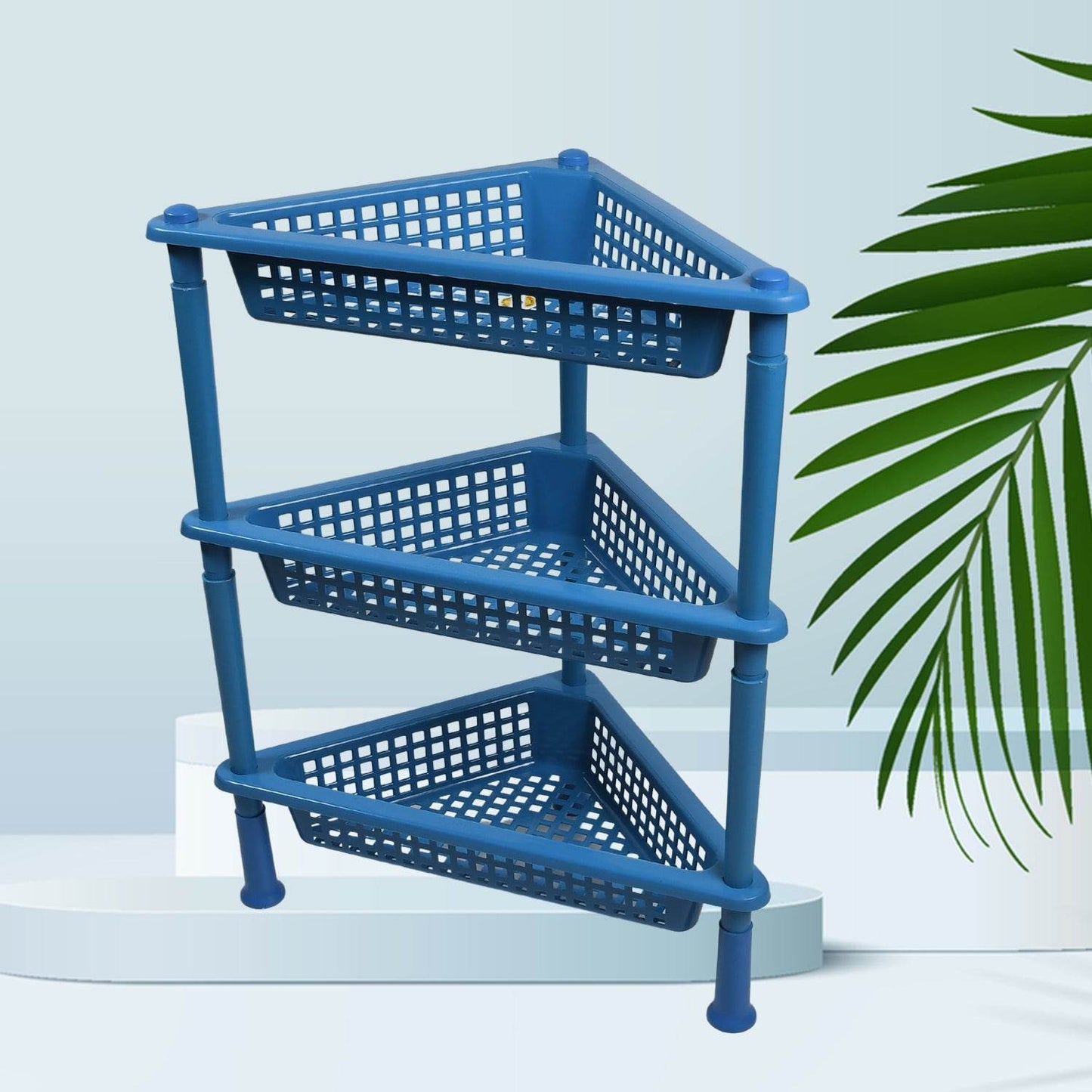 Triangle Storage Plastic 3-tier Rack Shelf For Kitchen Living Room - warehousetech13