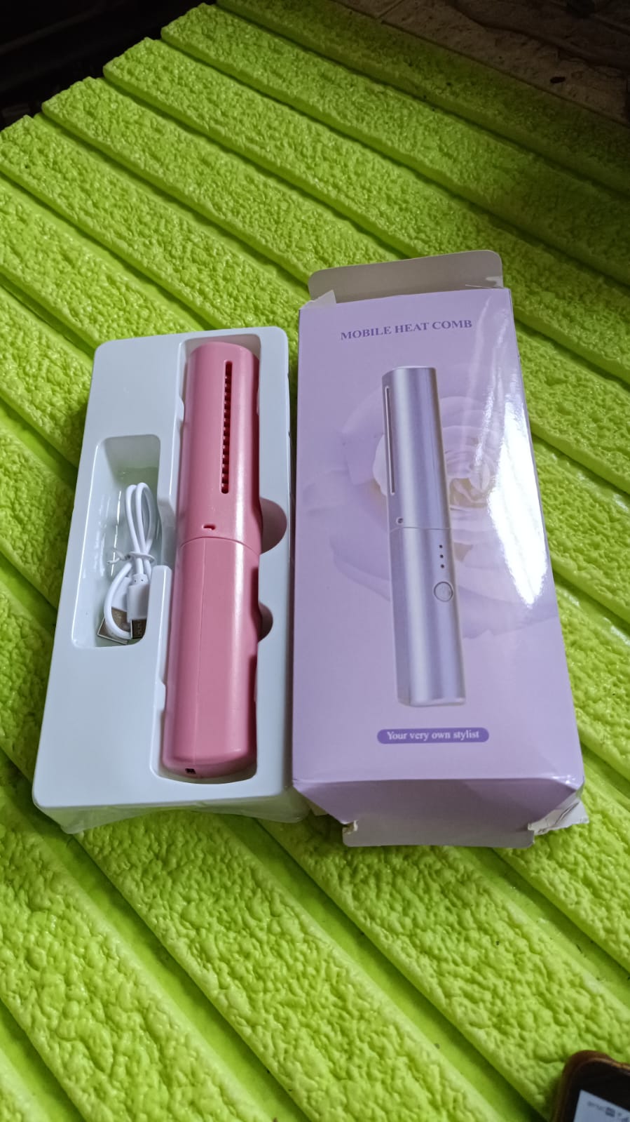Rechargeable Mini Hair Straightener Travel Portable Usb Charging Cordless Hair Straightener Bursh Three Temperature Adjustments Flat Iron Comb (1 Pc) - warehousetech13