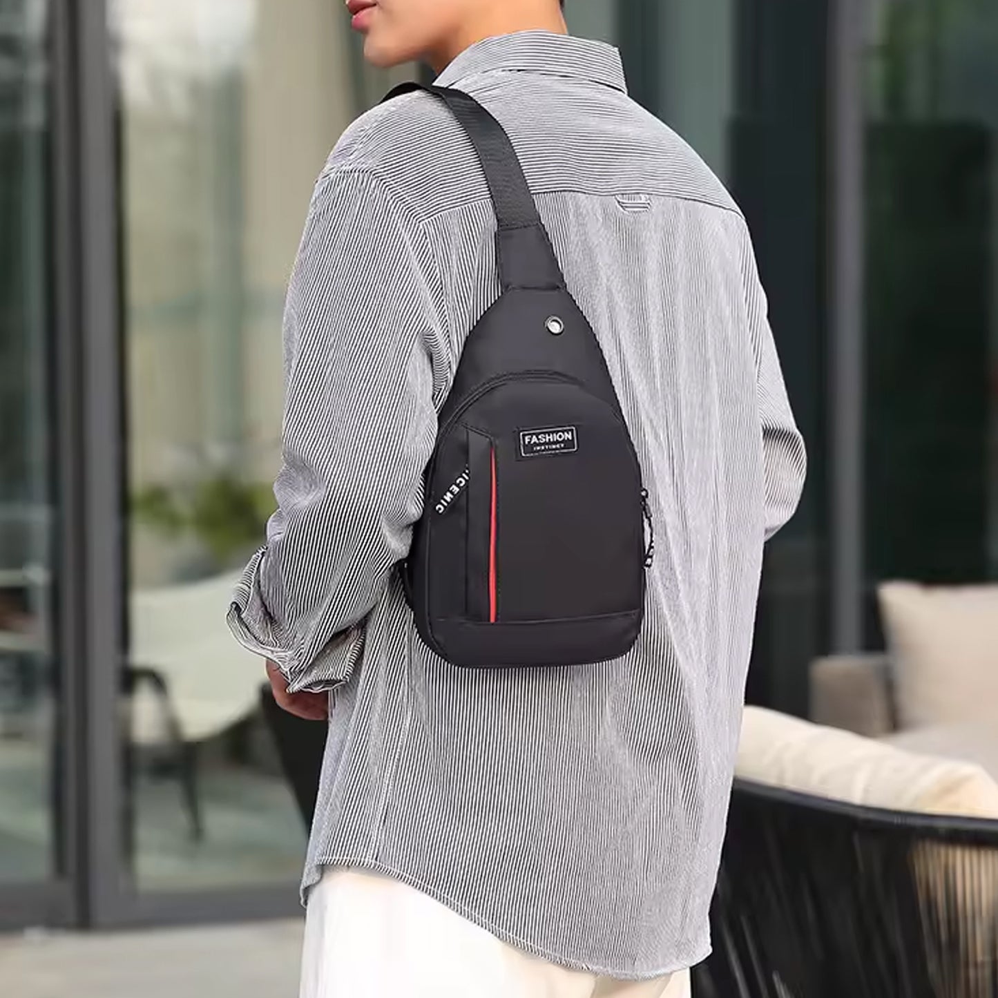 Waterproof Anti Theft Cross-body Fanny Pack Waist Bag Shoulder Bags Chest Men Casual Fashion Usb Charging Earphone Hook Sling Travel Bag (1 Pc) - warehousetech13