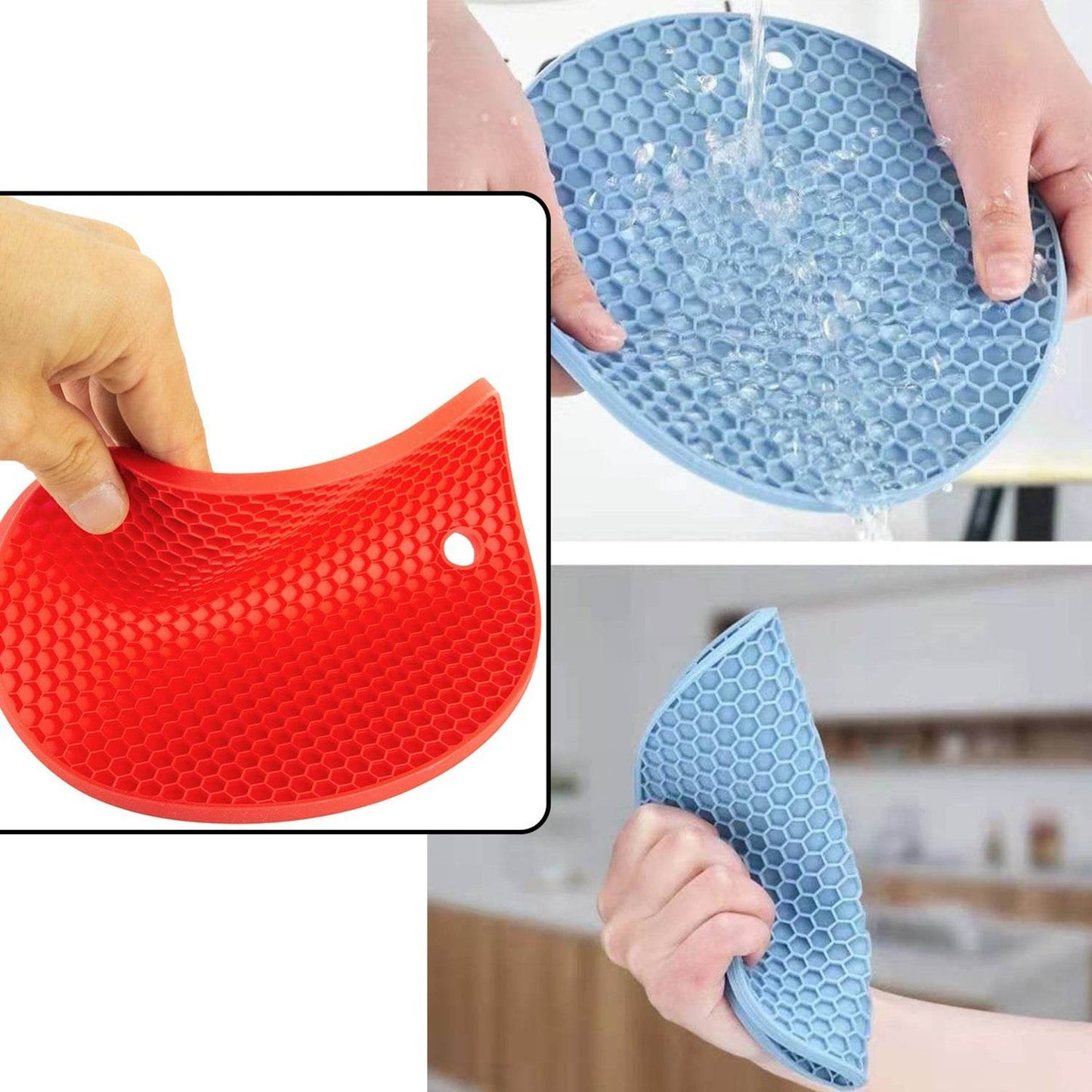 Silicon Hot Mat , Placing For Hot Vessels And Utensils (4 Pc ) - warehousetech13
